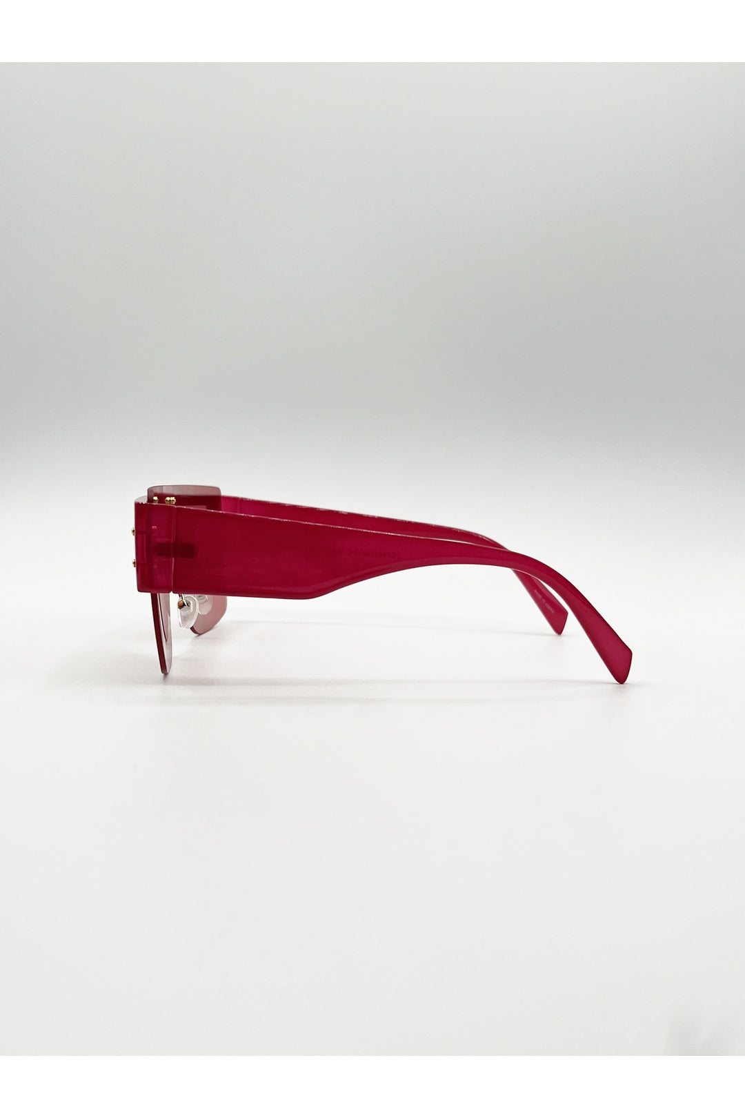 Red Oversized Flat Top Sunglasses Mirrored Lens, Image 4 of 6