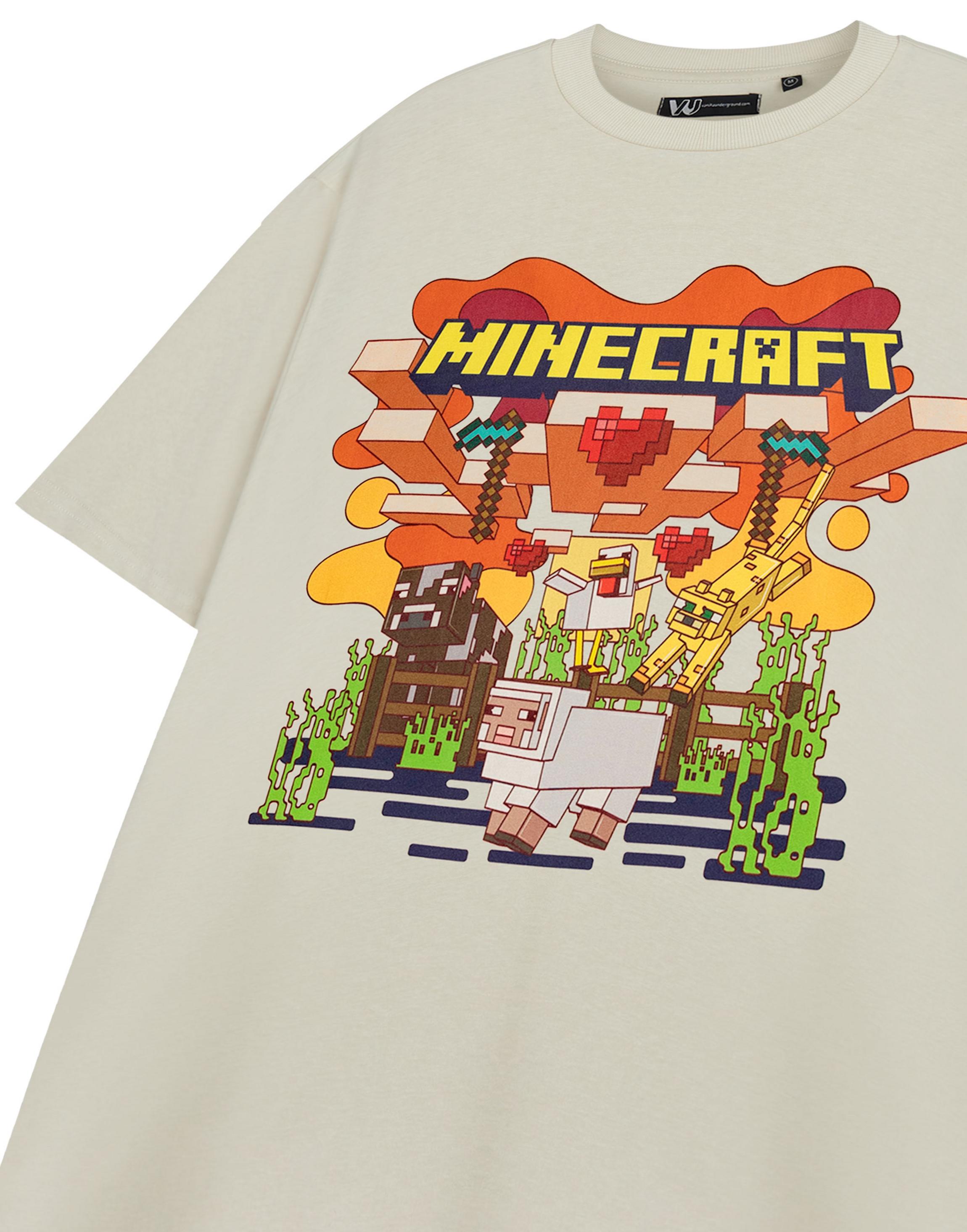 Beige Minecraft Heart Animals T-Shirt, Image 5 of 6