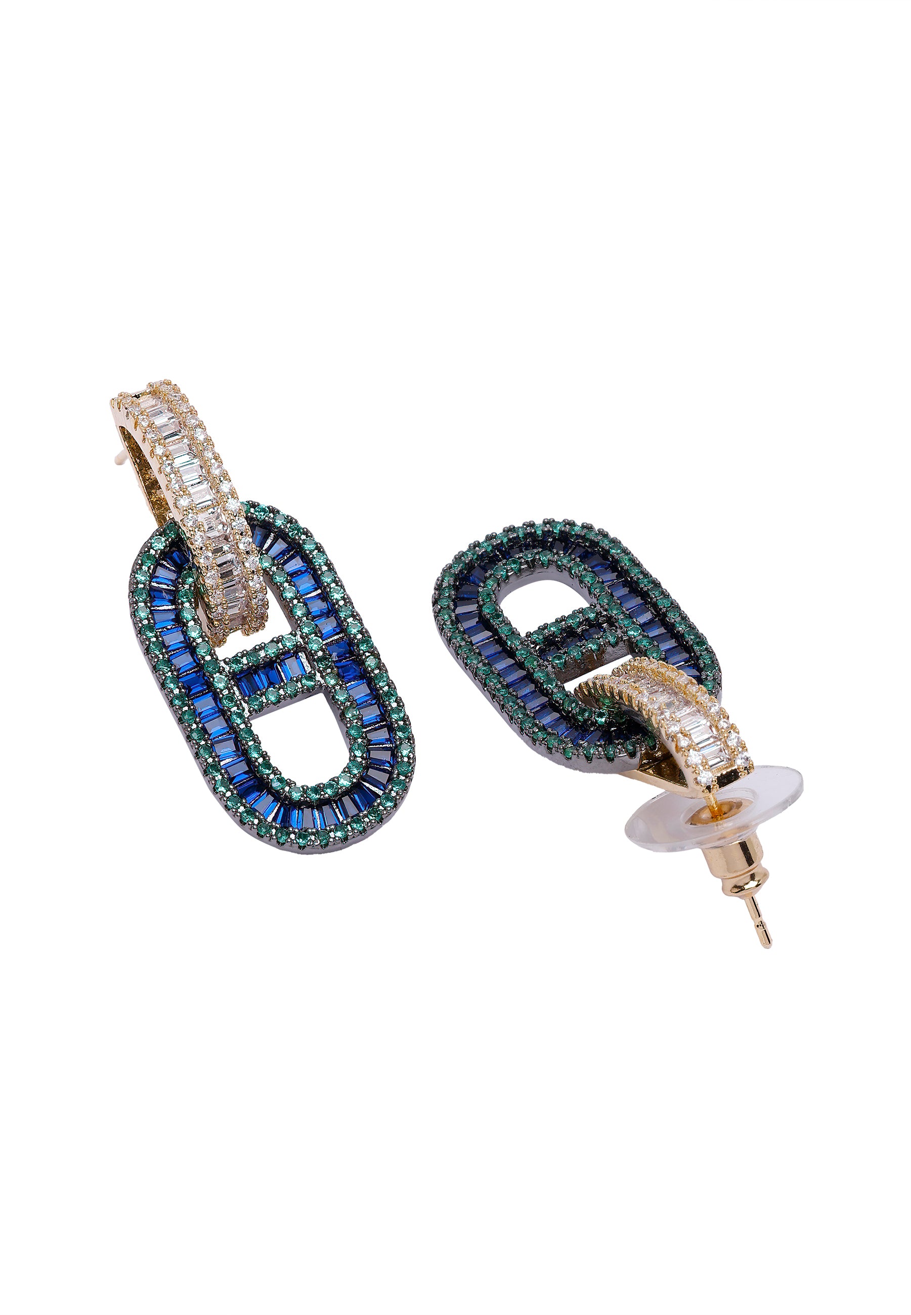 Blue Diva Cylinderical Drop Earrings, Image 3 of 5