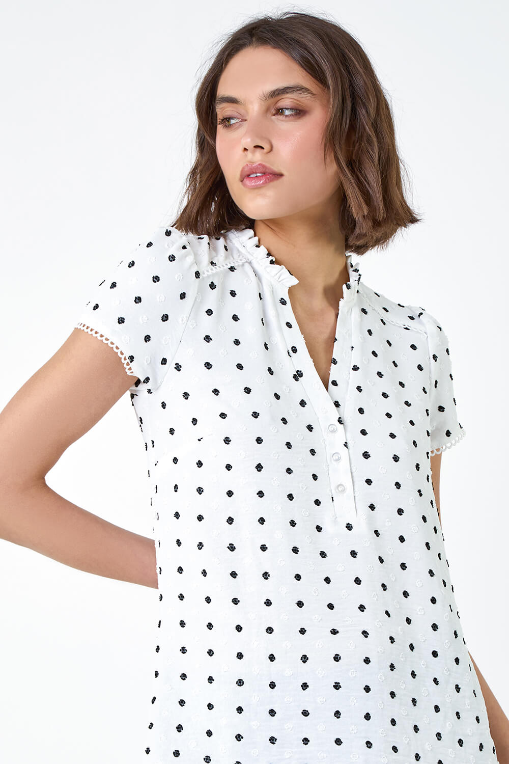 Ruffle detail top