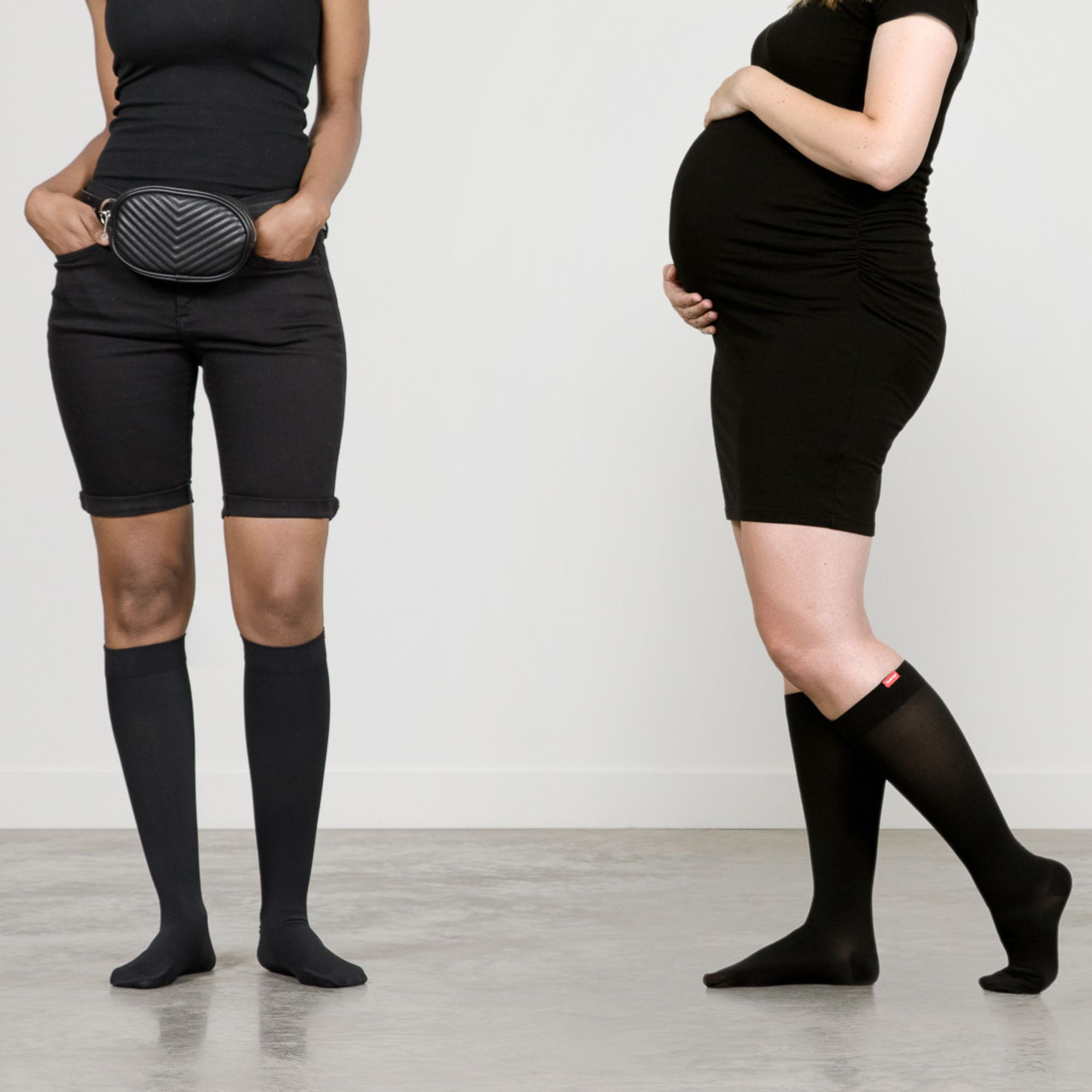 Black Nylon 20-30mmhg Compression Socks, Image 4 of 5