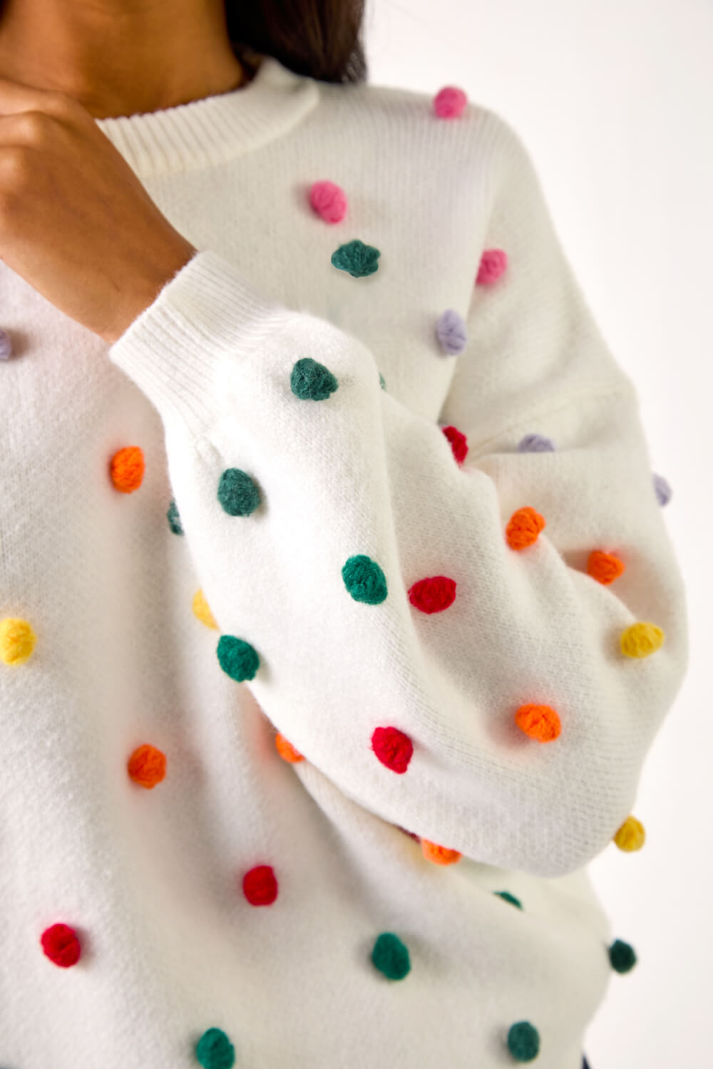 Multi Bobble Detail Knit Jumper, Image 6 of 5