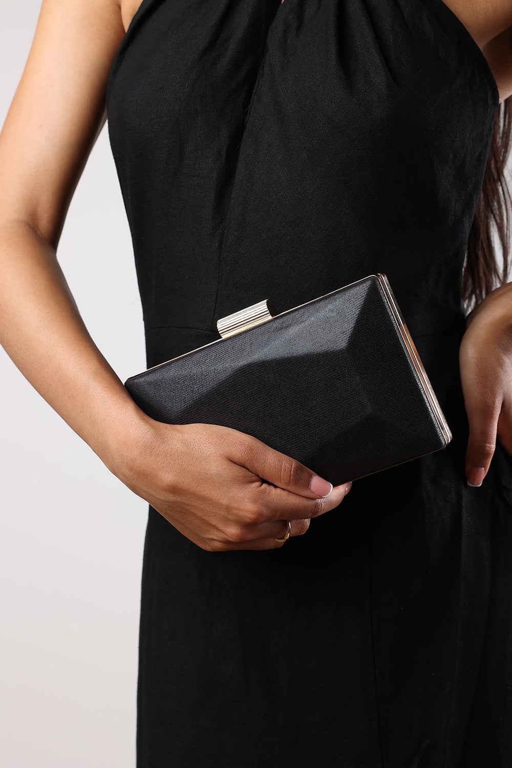 Black Oceane Embellished Evening Clutch, Image 2 of 7