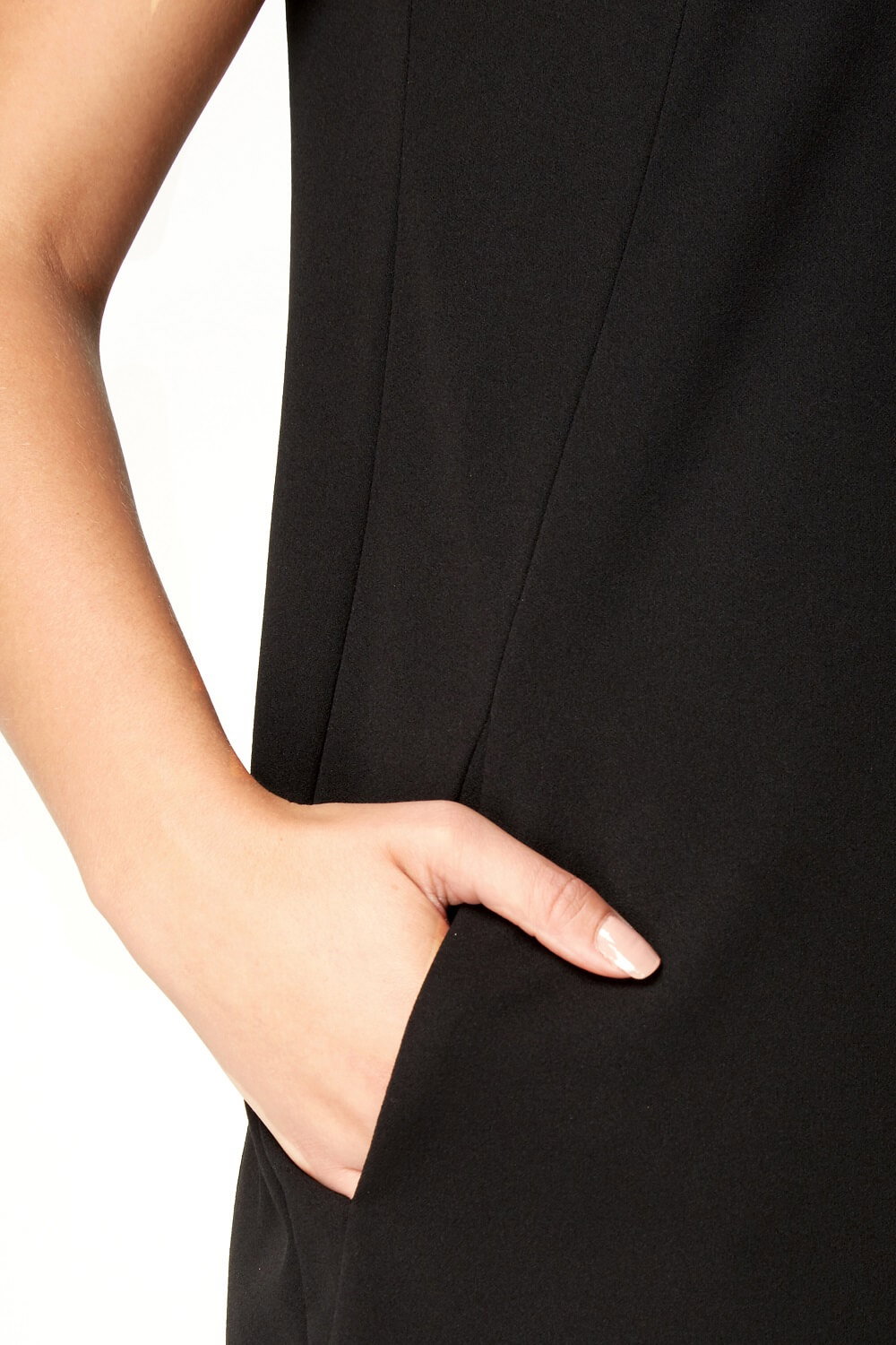 Black V Neck Cocoon Dress, Image 5 of 5