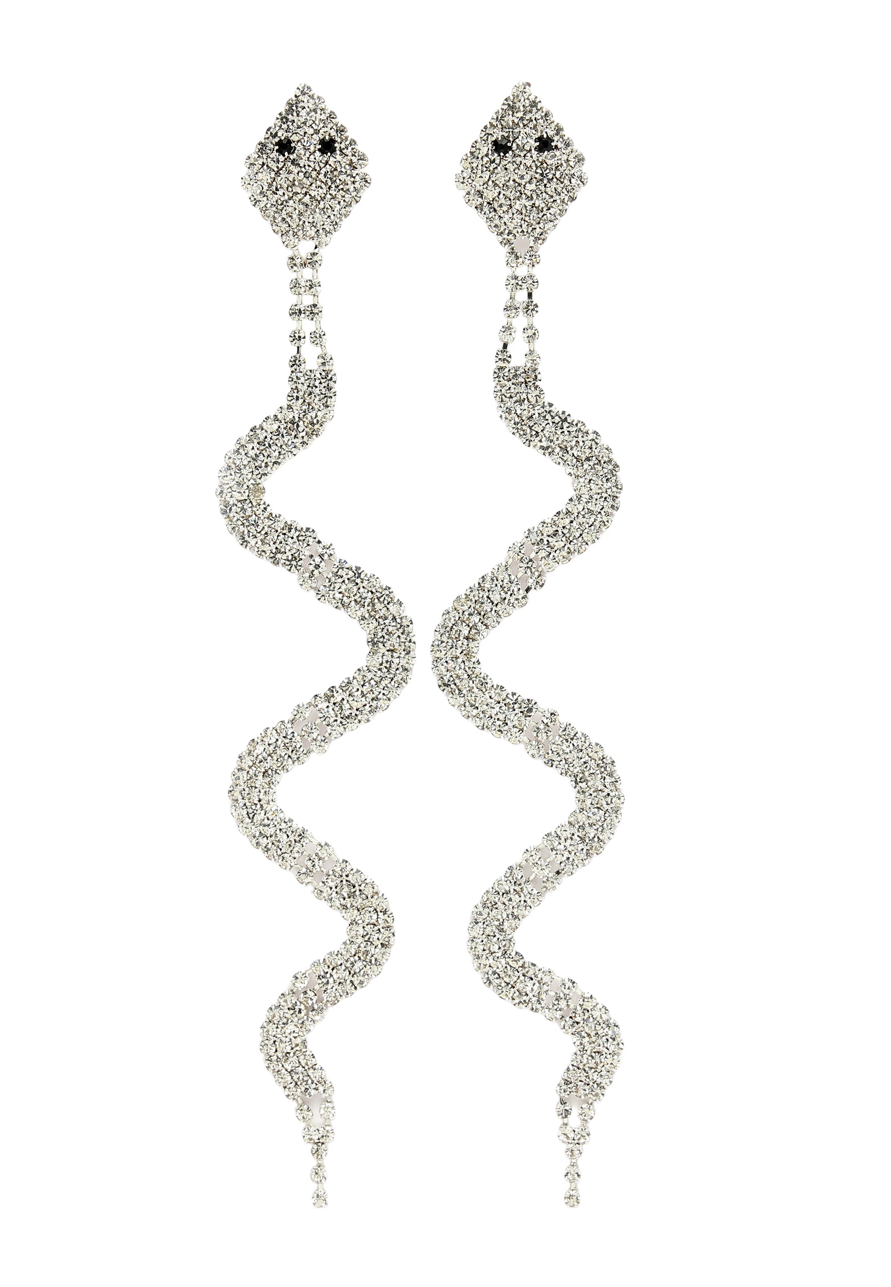 Metallic Diva Collection Gleaming Snake Dangle Earrings