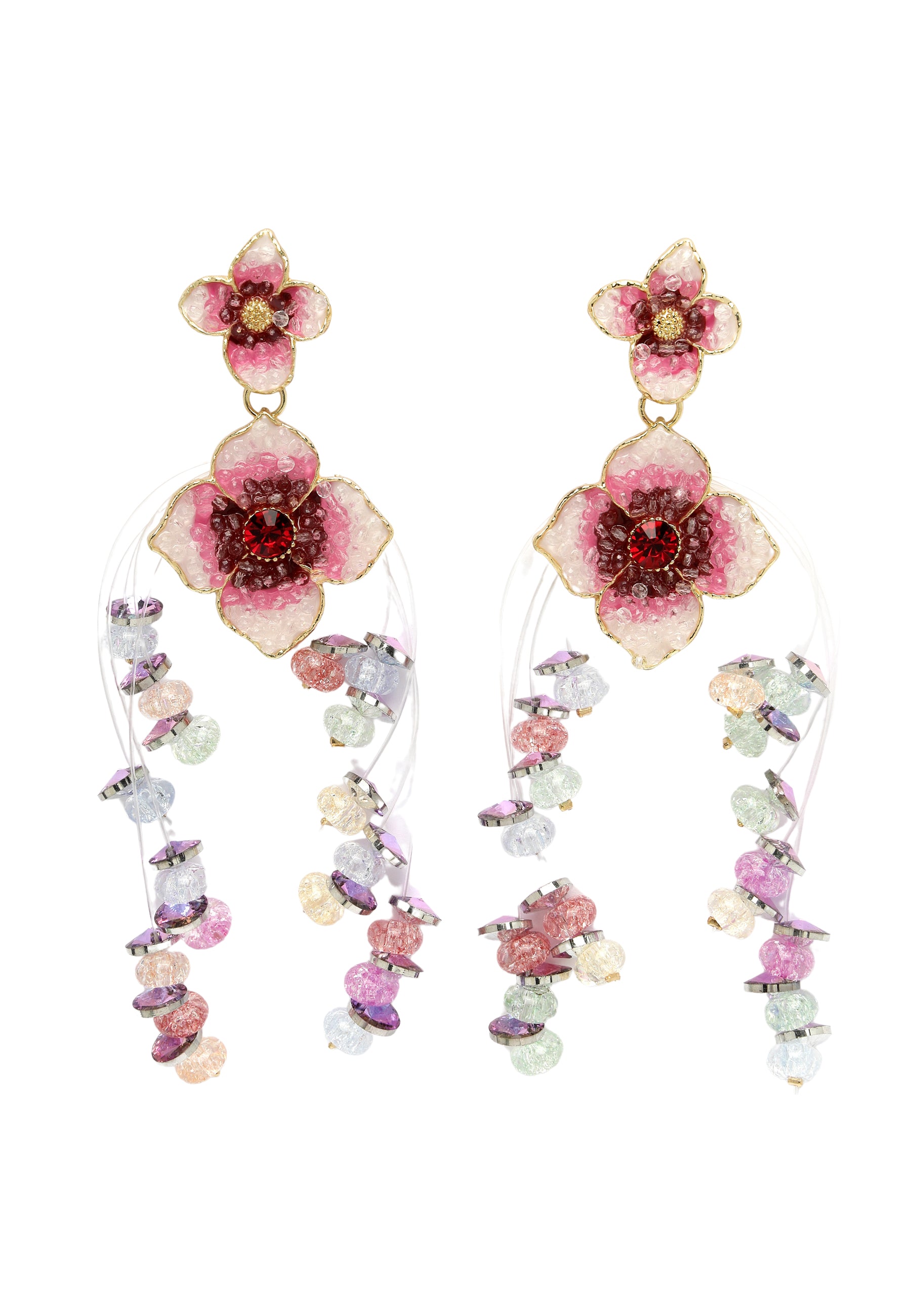 Pink Diva Collection Double Boho Floral Hanging
