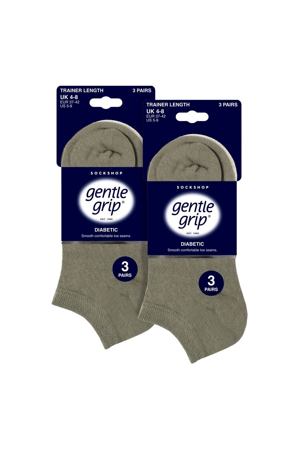 Khaki 6 Pack Trainer Cotton Rich Socks, Image 2 of 3
