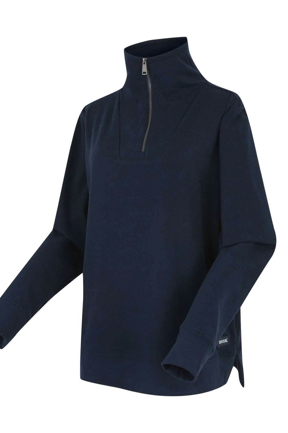 Navy Demmi Quarter Zip Fleece Top, Image 3 of 4