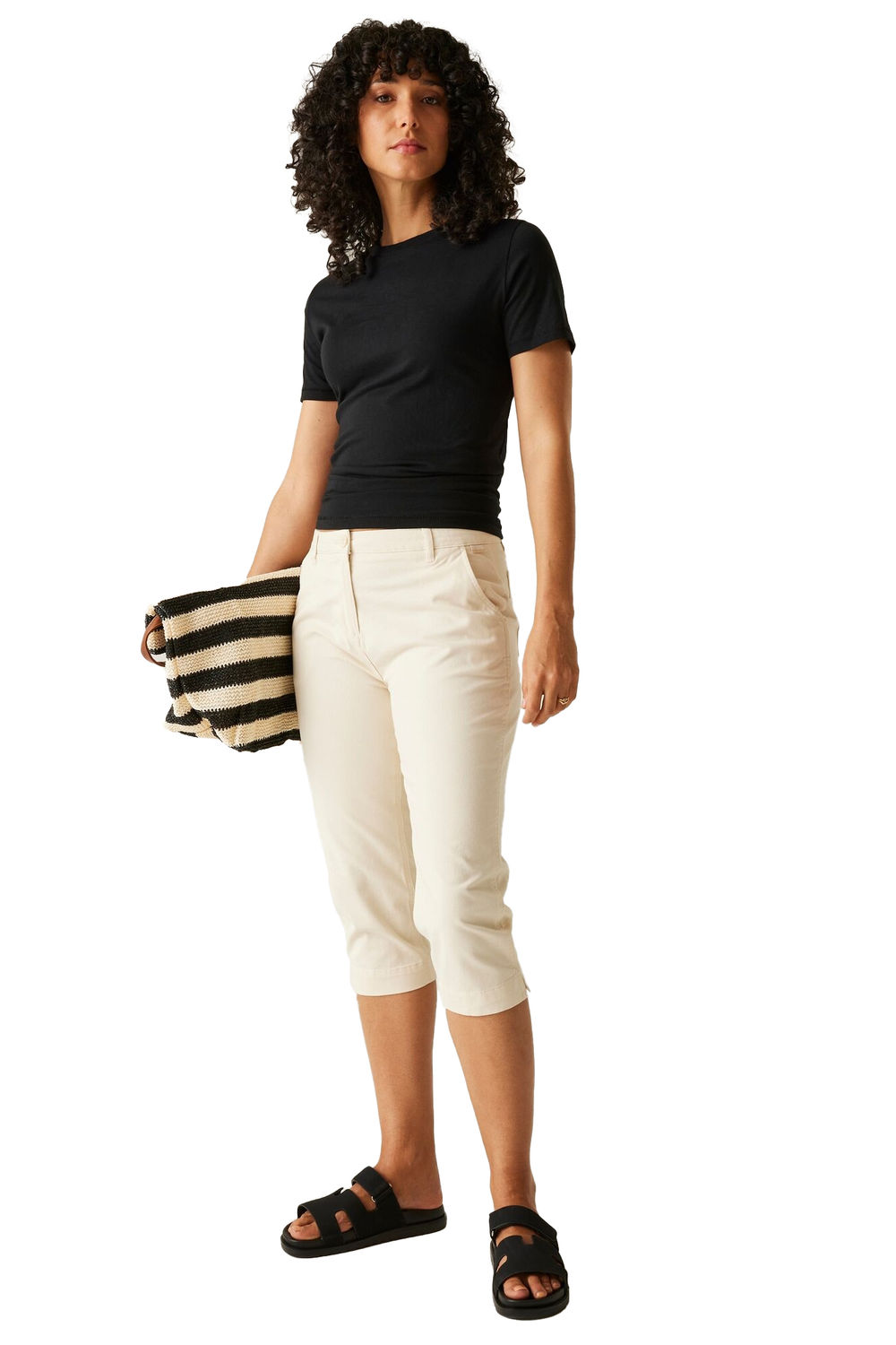 Cream Bayletta Capri Trousers, Image 2 of 2