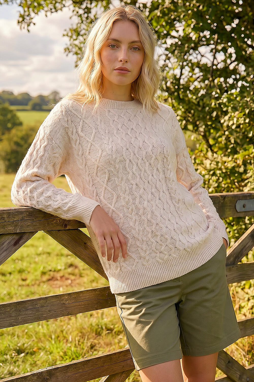 Ivory Cable Knit Jumper, Image 1 of 4