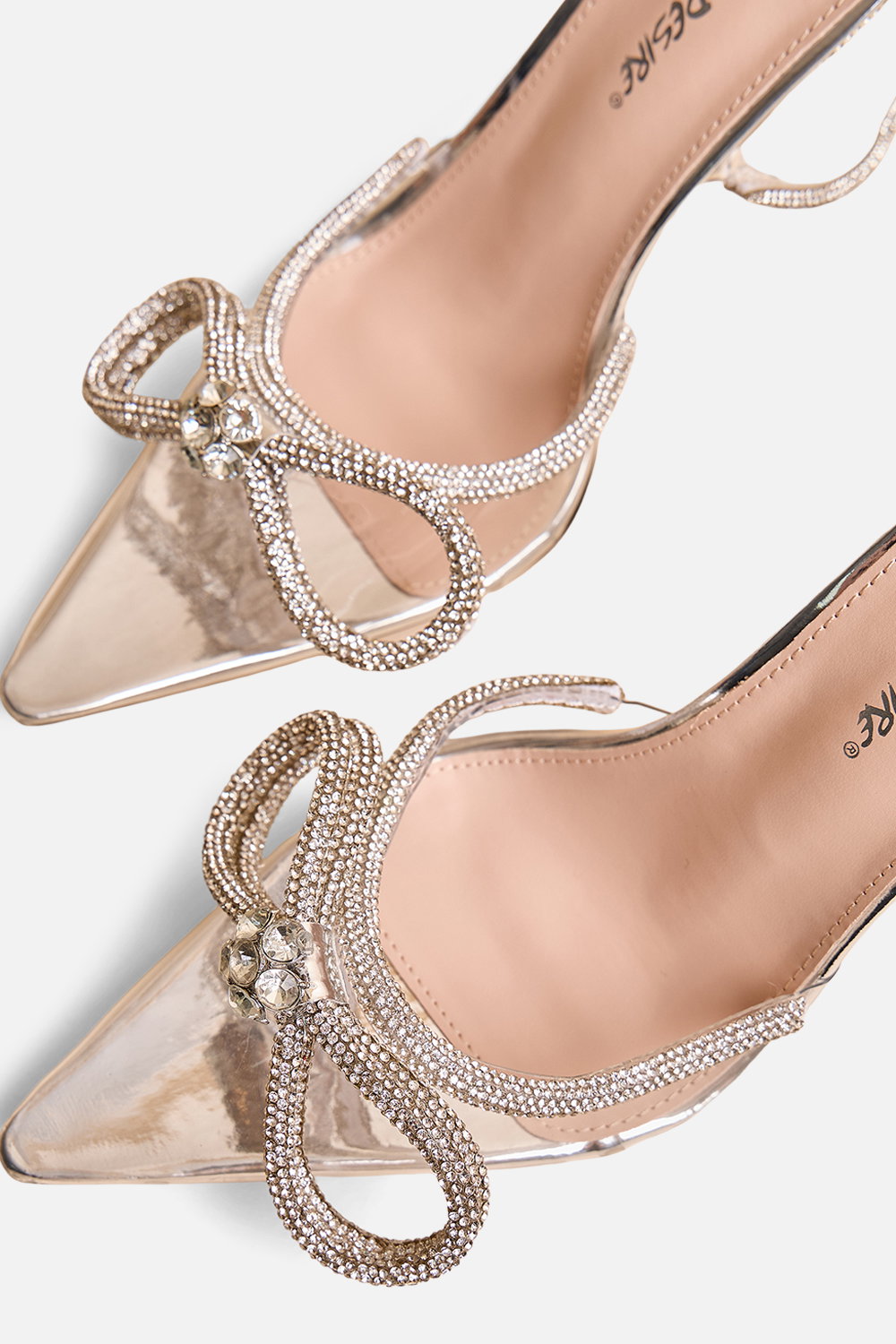 Silver Midnight Clear Perspex Pointed Toe High Heels, Image 4 of 4