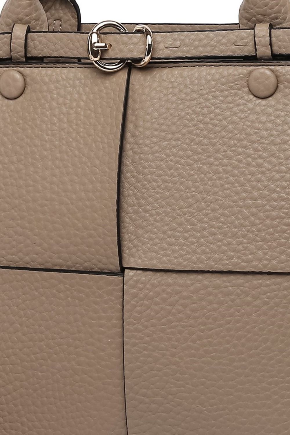 Taupe Buckle Shoulder Bag, Image 2 of 2