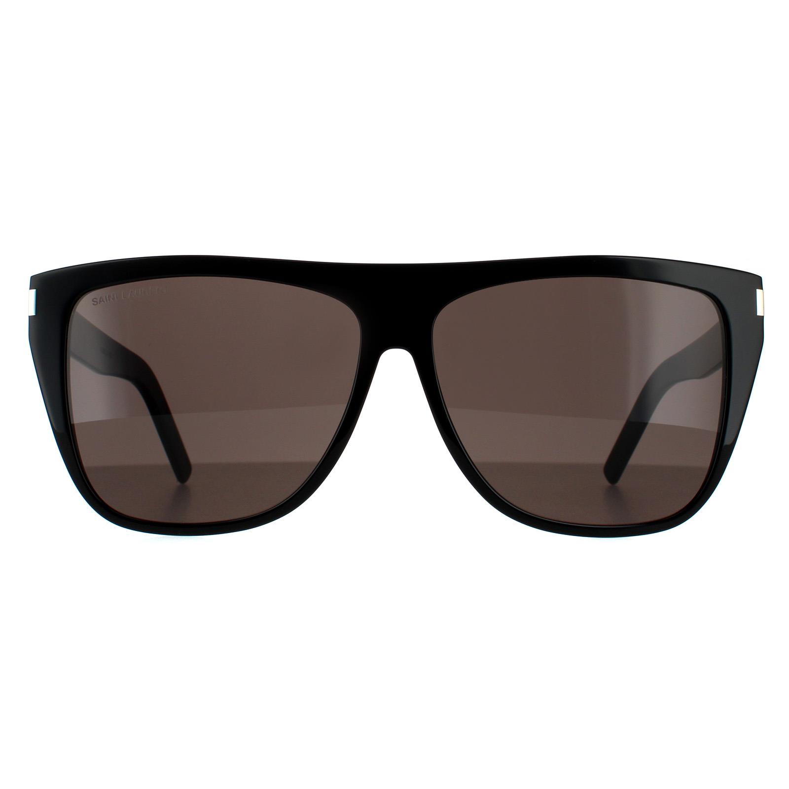 Black Saint Laurent Black Square Black Grey Smoke Sunglasses, Image 1 of 6