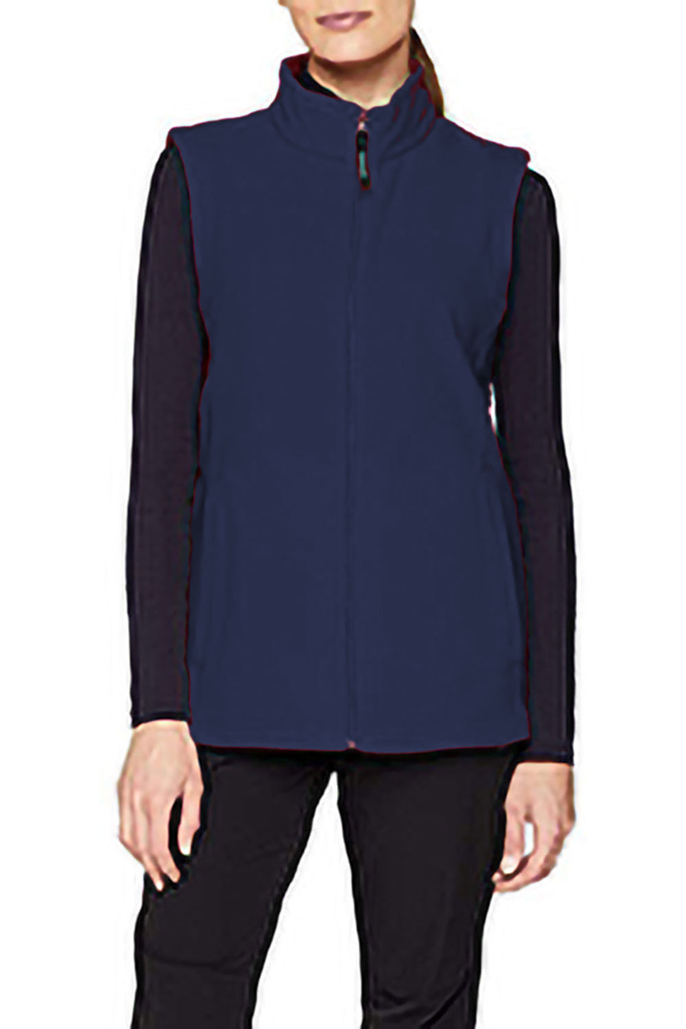 Navy Micro Fleece Bodywarmer / Gilet, Image 2 of 4