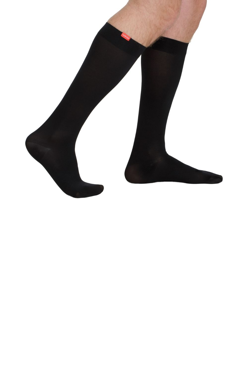 Black Nylon 15-20mmhg Compression Wide Socks, Image 2 of 5