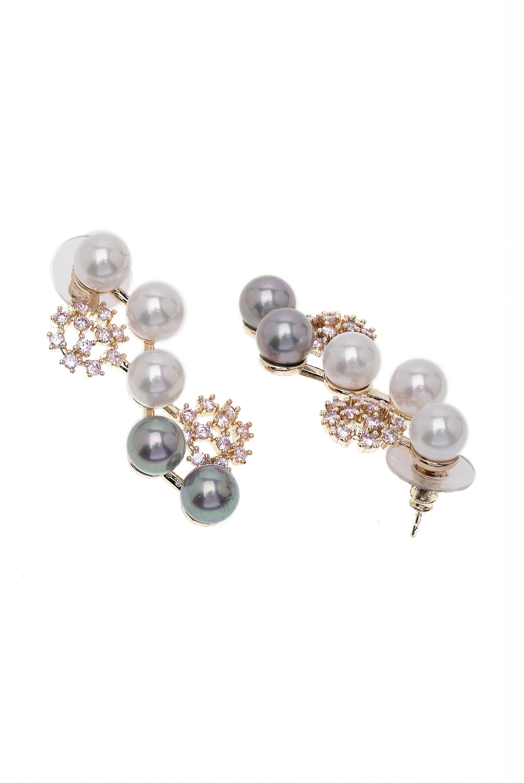 Light Pink Cascading Snowflake Earrings, Image 3 of 4