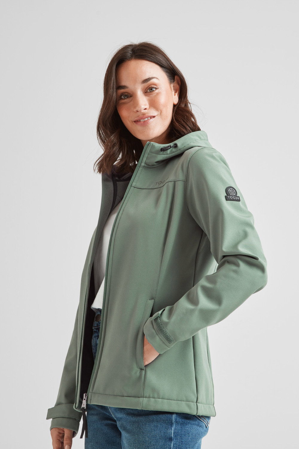 Pale Green Keld Shower Resistant Hooded Jacket, Image 5 of 6