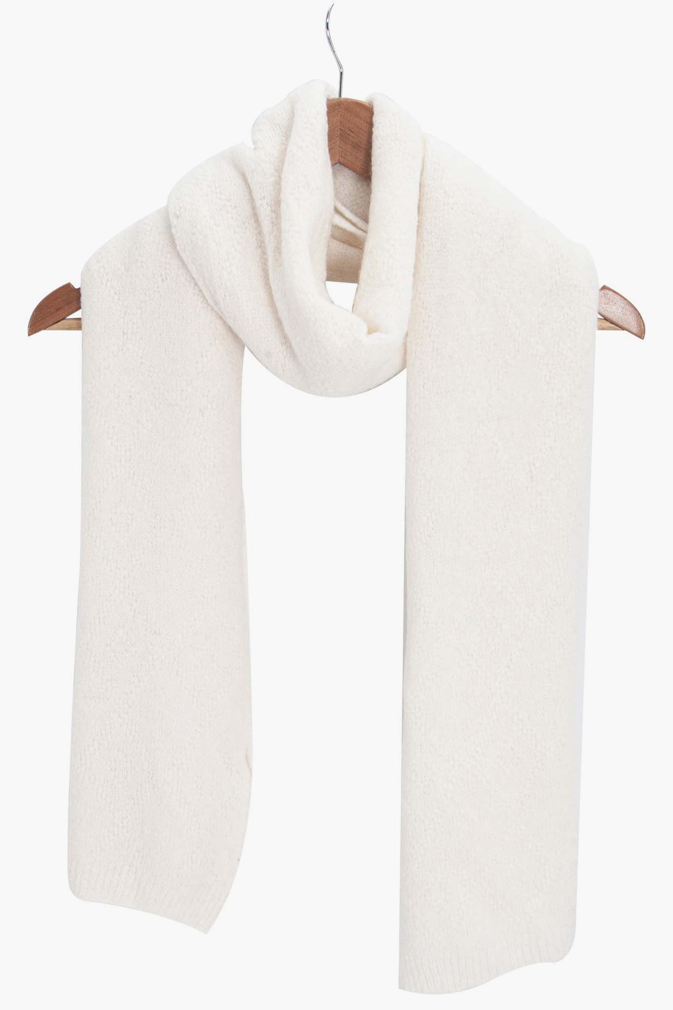 Cream Plain Wool Blend Winter Scarf, Image 2 of 4