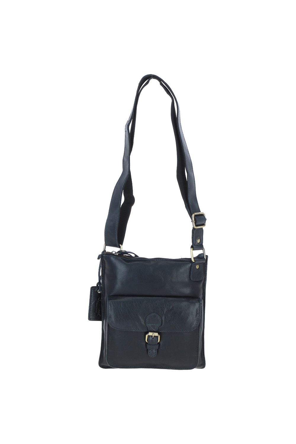 Navy Vintage Small Leather Shoulder Bag, Image 2 of 4