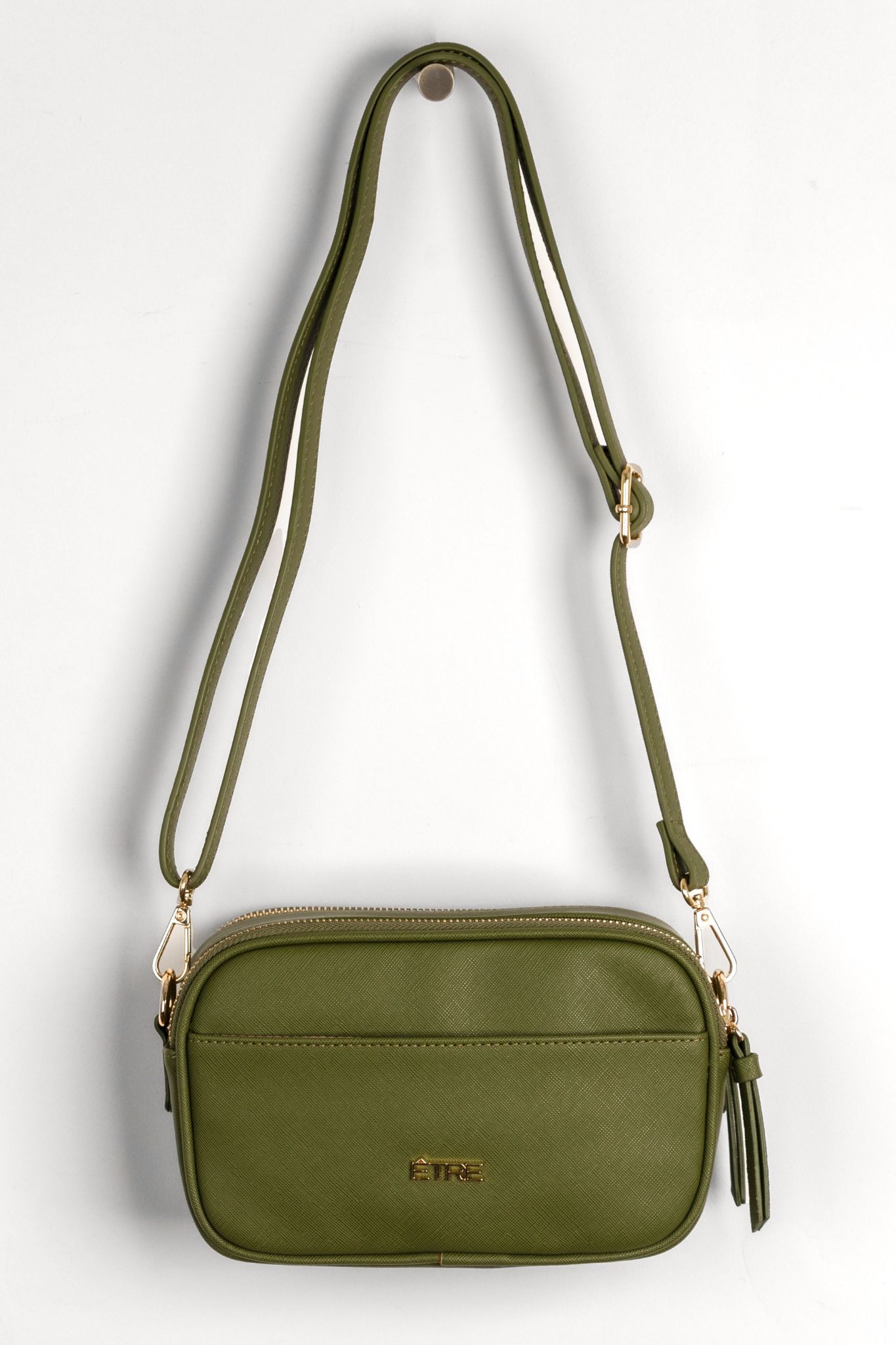 Pink Dual Zipper Crossbody Camera Bag