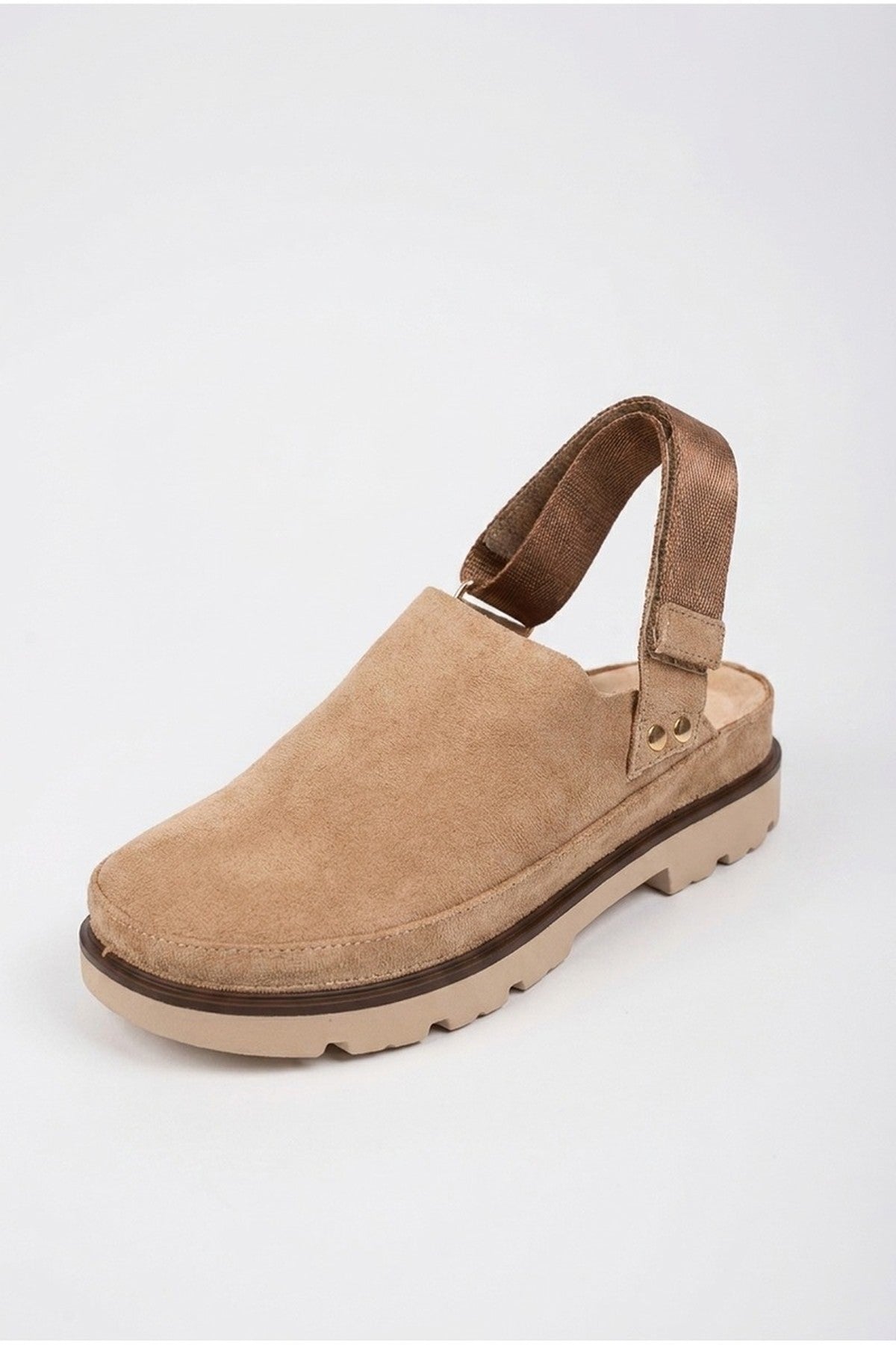 Khaki iKrush Khaki Tara Womens Suede Convertible Slingback Clogs, Image 4 of 4