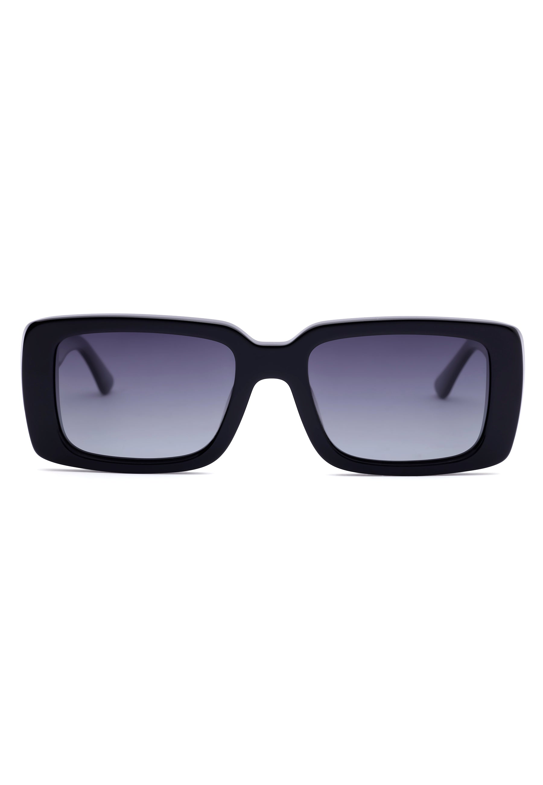 Black AVANT-GARDE PARIS Black Retro-Inspired Bold Rectangle Sunglasses, Image 2 of 7