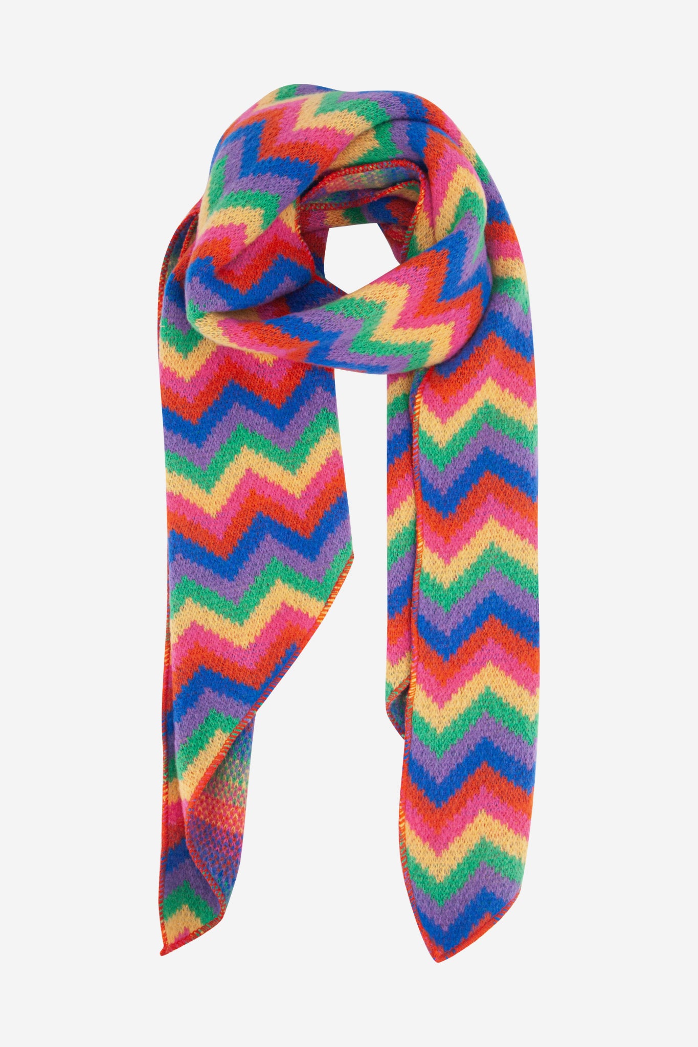 Multi Zig Zag Stripe Winter Scarf, Image 3 of 5