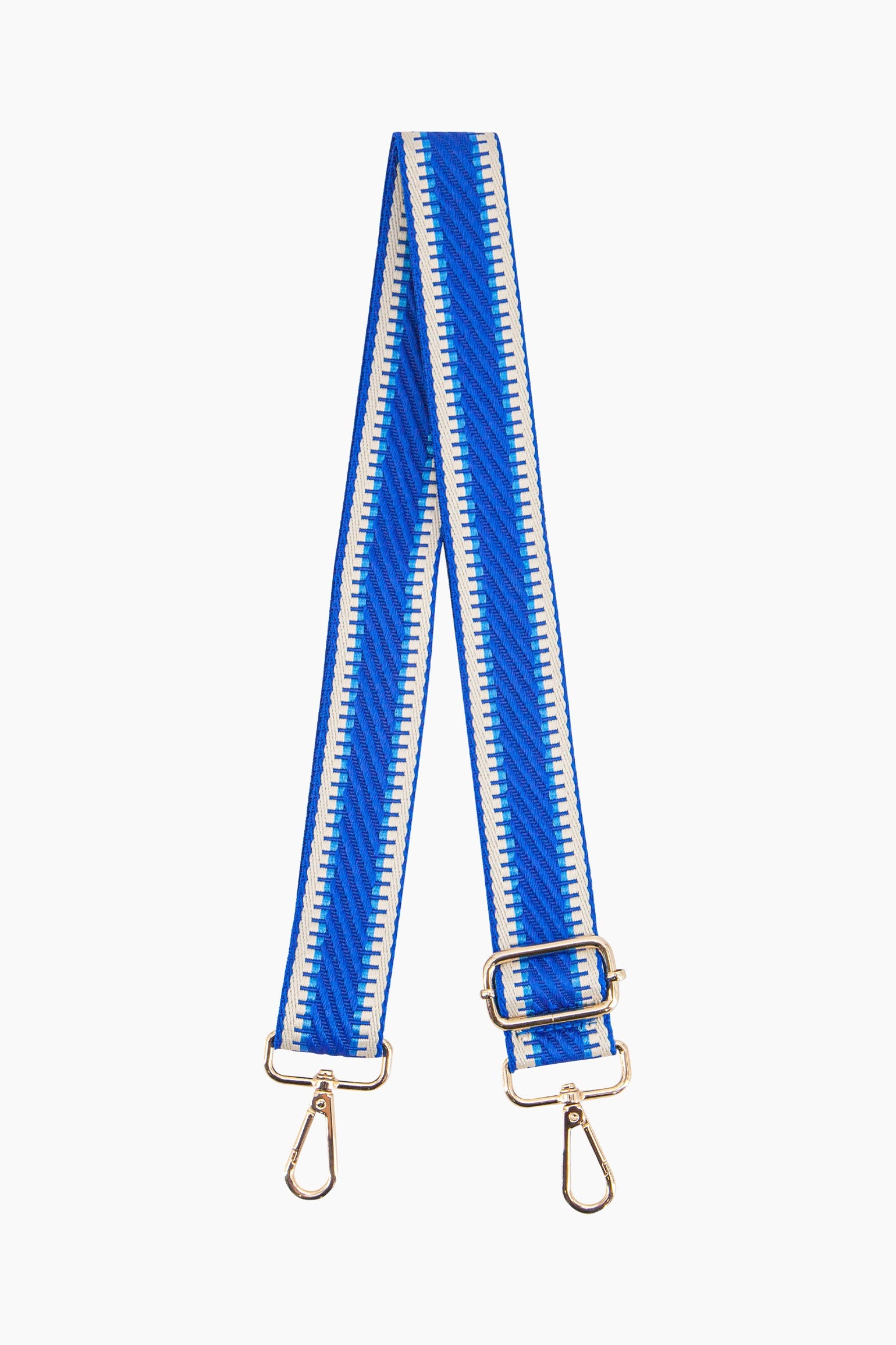 Blue Stripe Trim Woven Bag Strap, Image 1 of 4