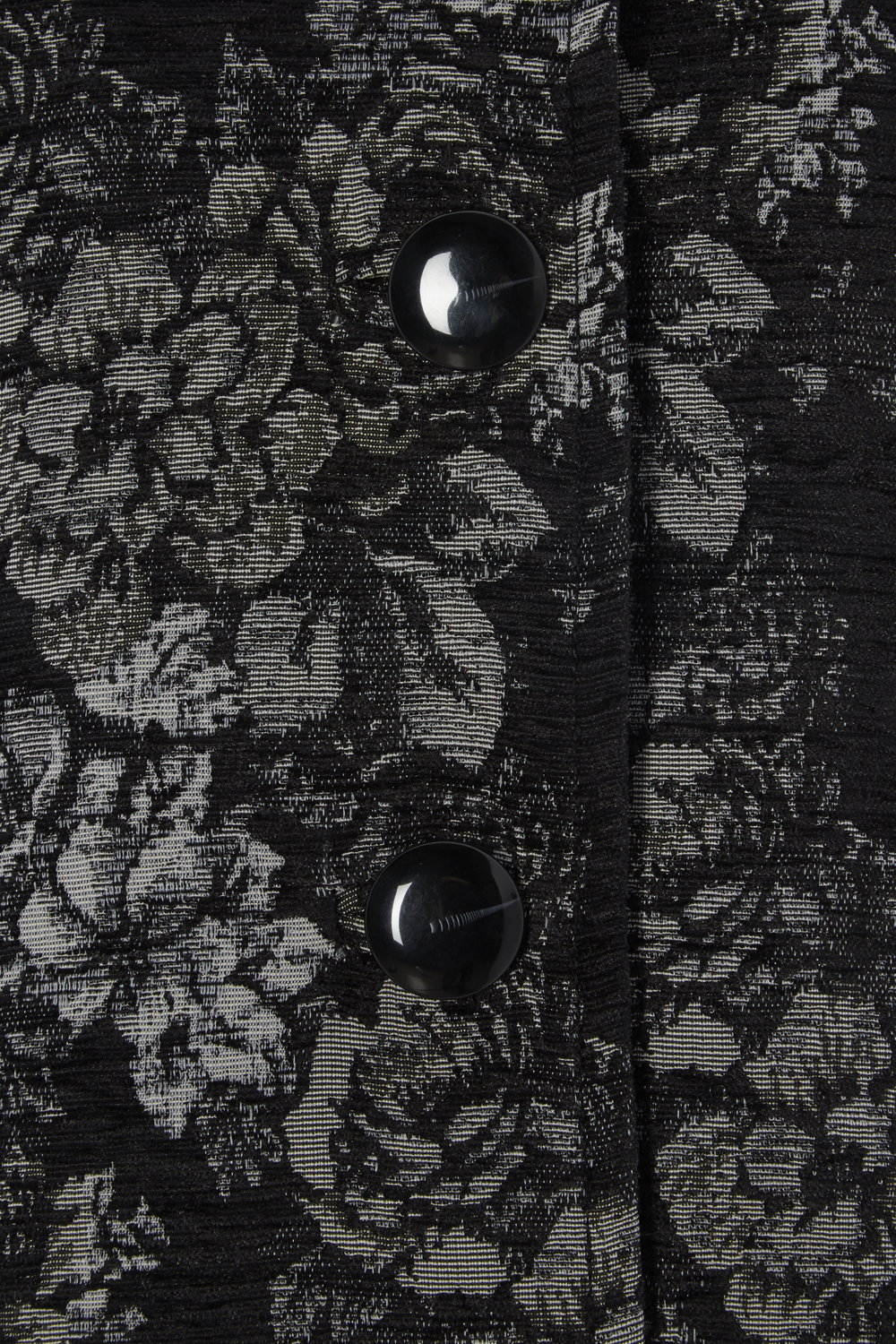 Grey Floral Jacquard Coat, Image 8 of 7