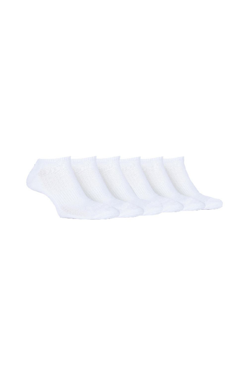 White 6 Pack Low Cut Trainer Gym Socks, Image 1 of 3