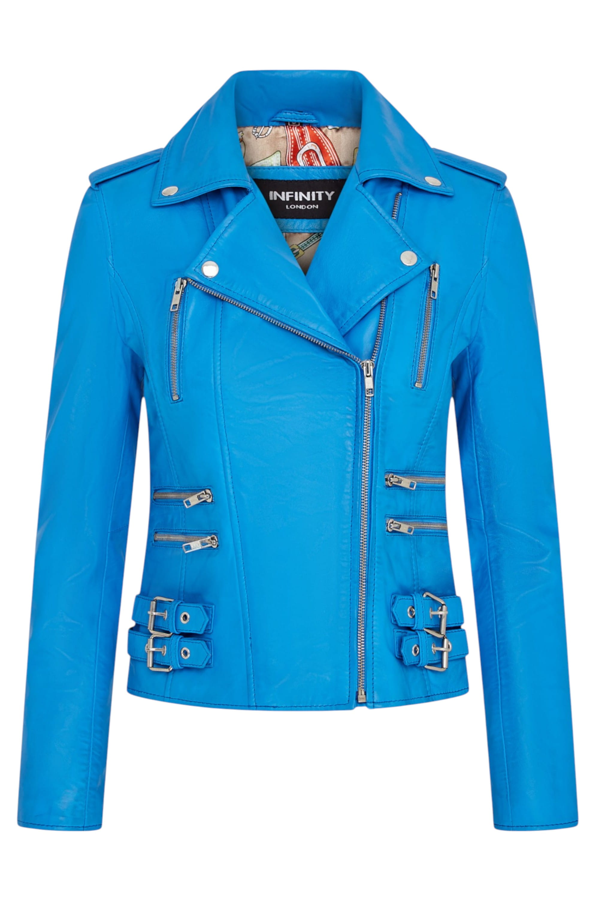 Blue Leather Brando Biker Jacket-Loddon, Image 1 of 5