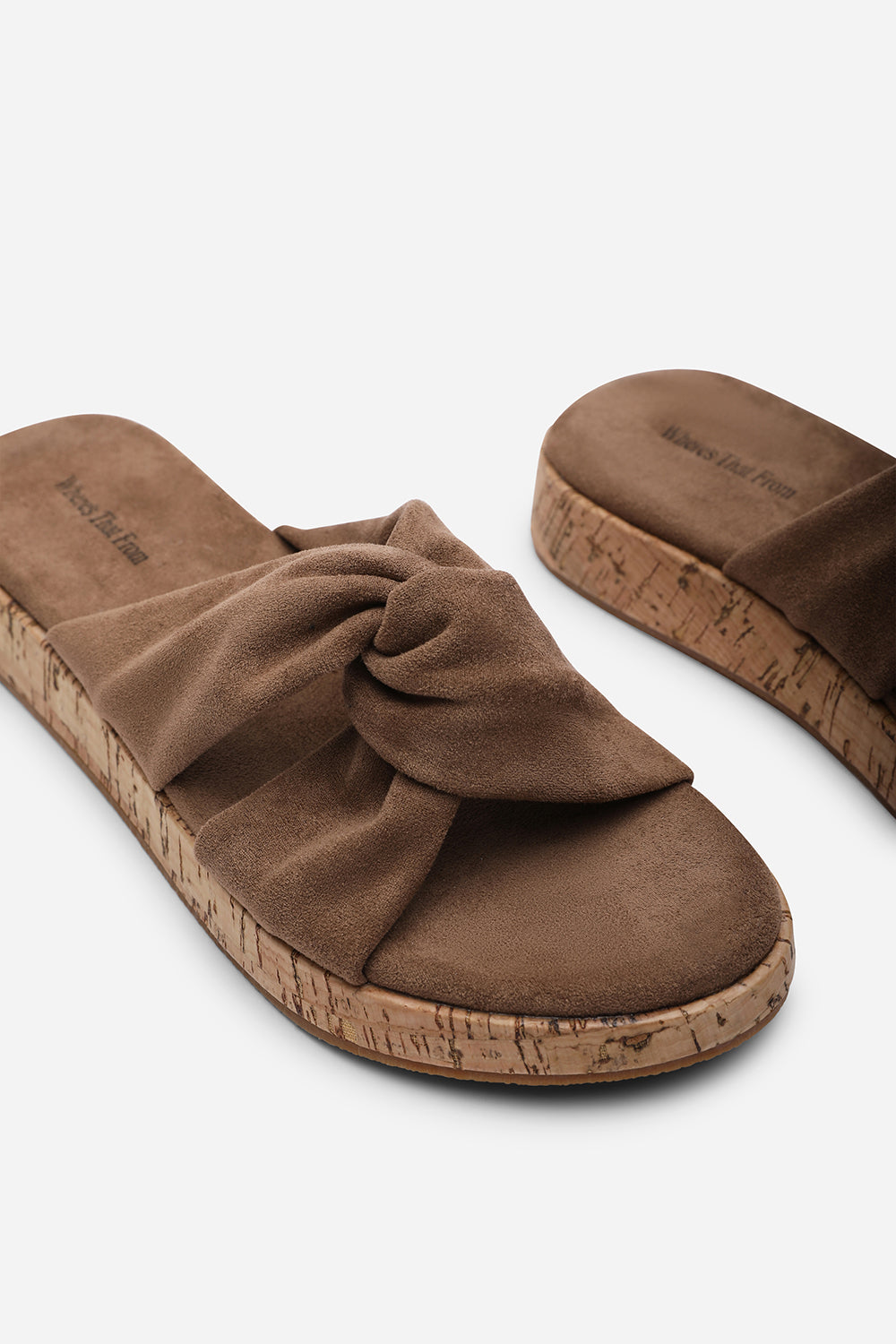Camel Bowite Knotted Open Toe Low Wedge Sandal, Image 5 of 6