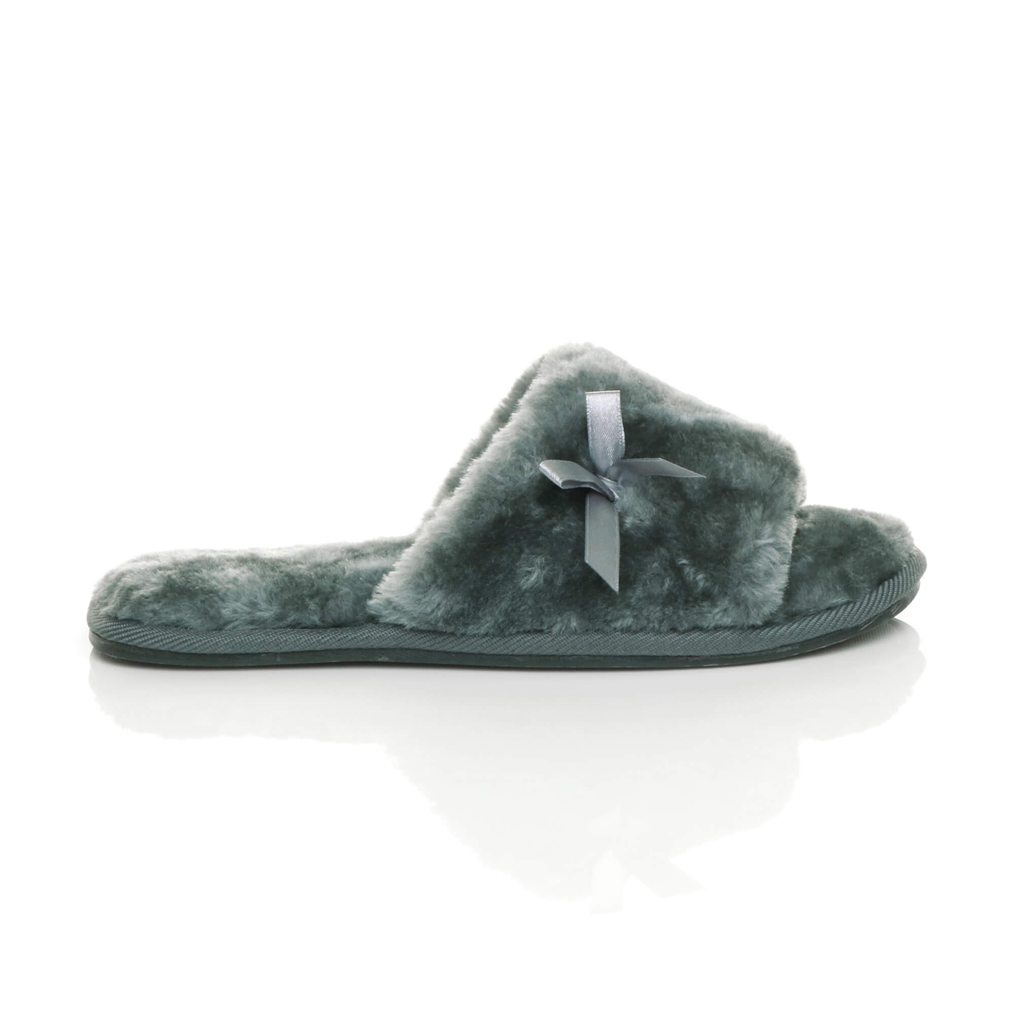 Grey AJVANI Grey Peep Toe Sandals Slippers, Image 2 of 6