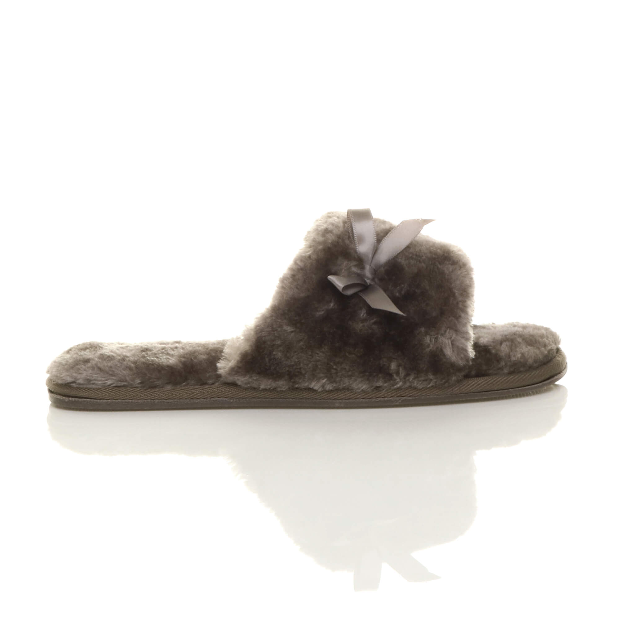 Mocha AJVANI Mocha Peep Toe Sandals Slippers, Image 2 of 6