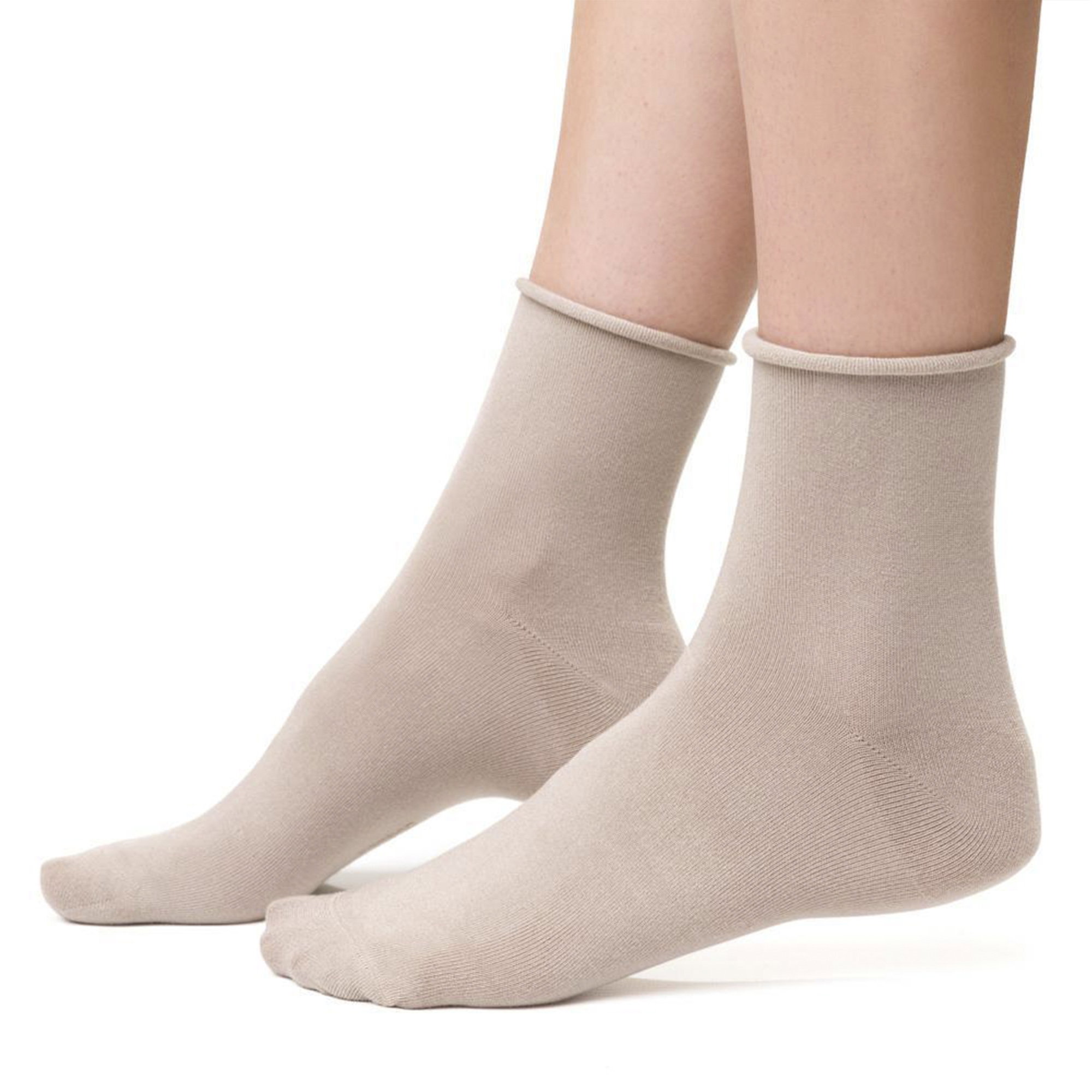 Beige Bamboo Sensory Soft Seamless Socks Set, Image 3 of 4
