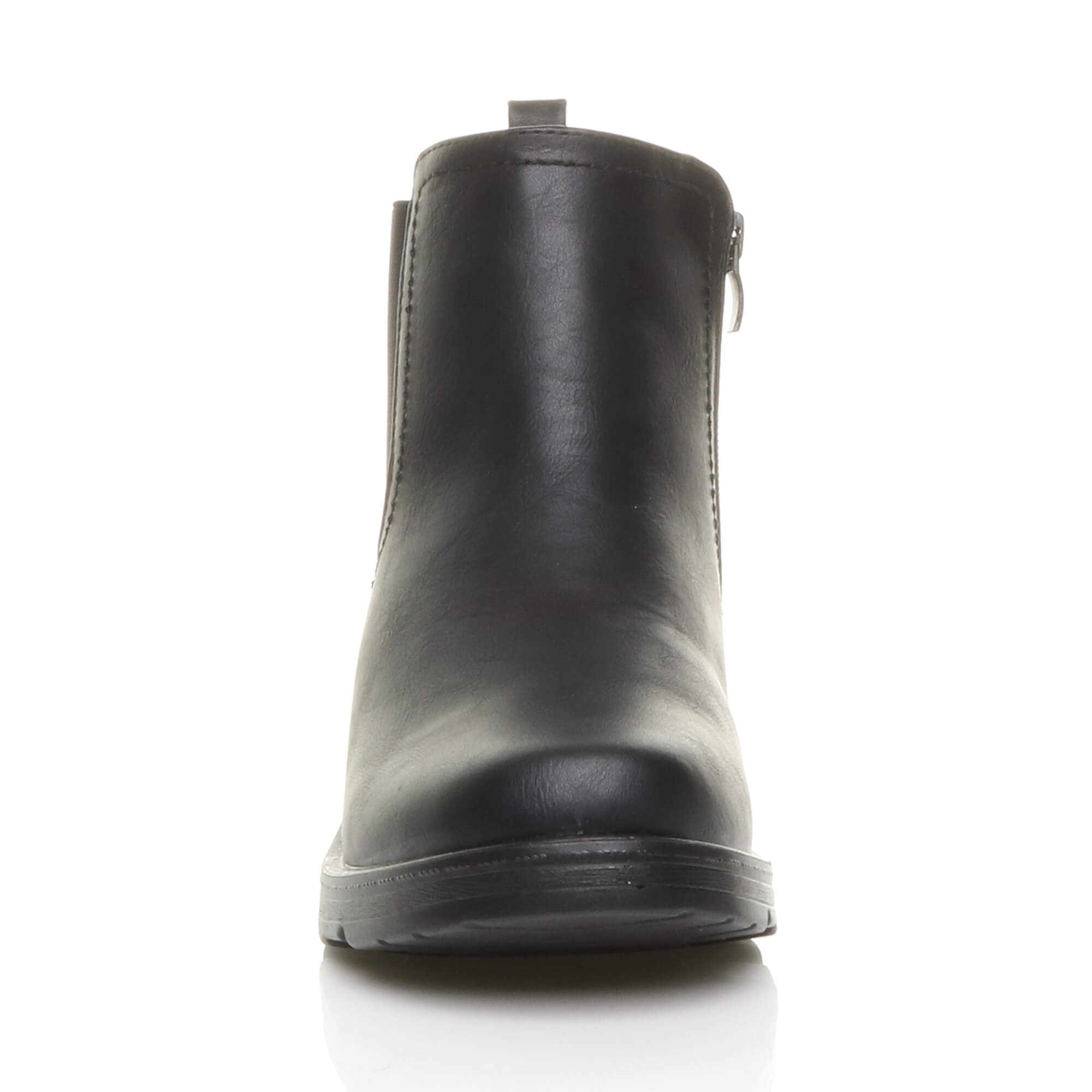 Black Low Wedge Comfort Ankle Chelsea Boots, Image 6 of 6