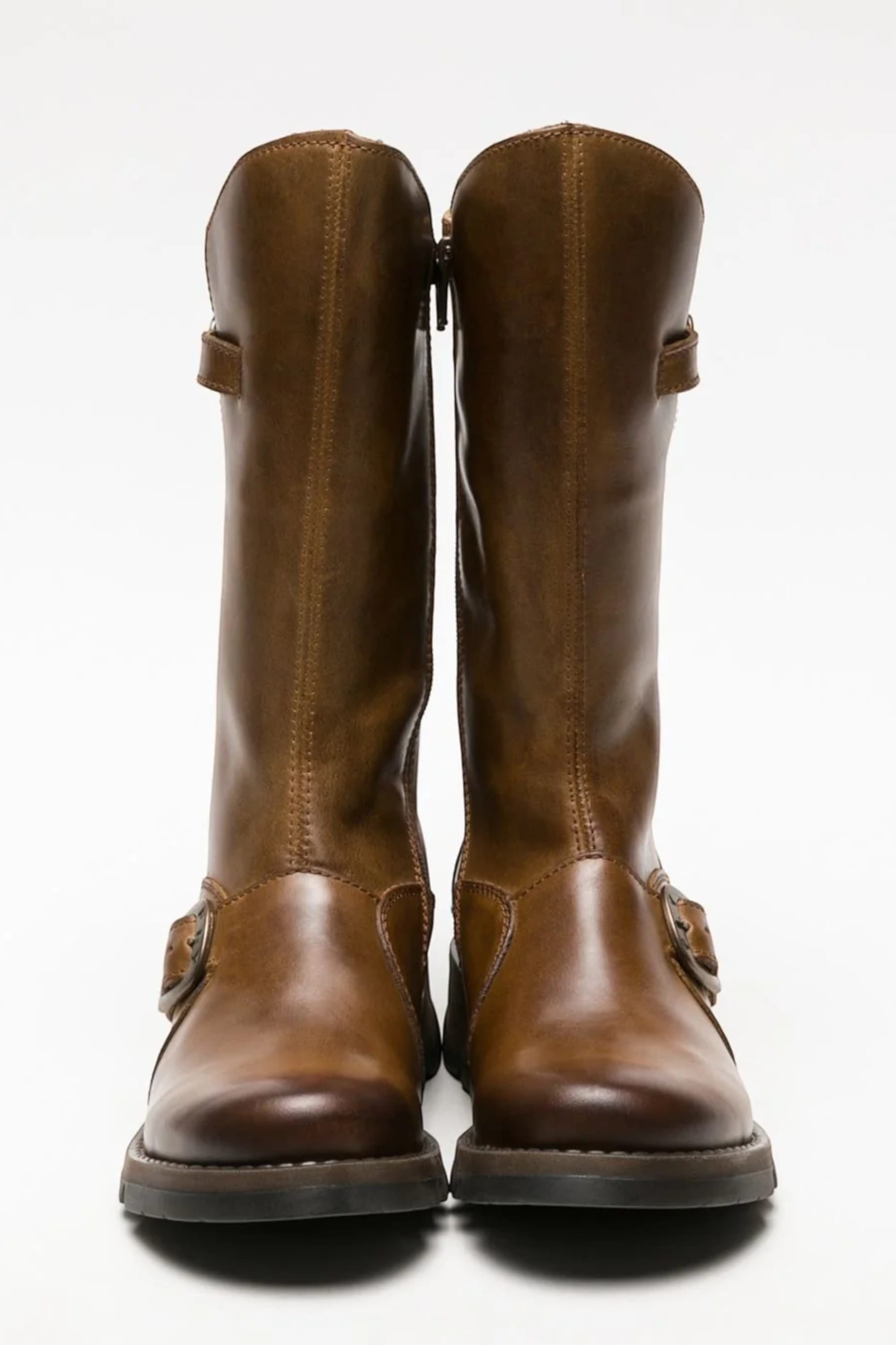 Brown Womens Mid-Calf Platform Boots-MES2913, Image 4 of 6