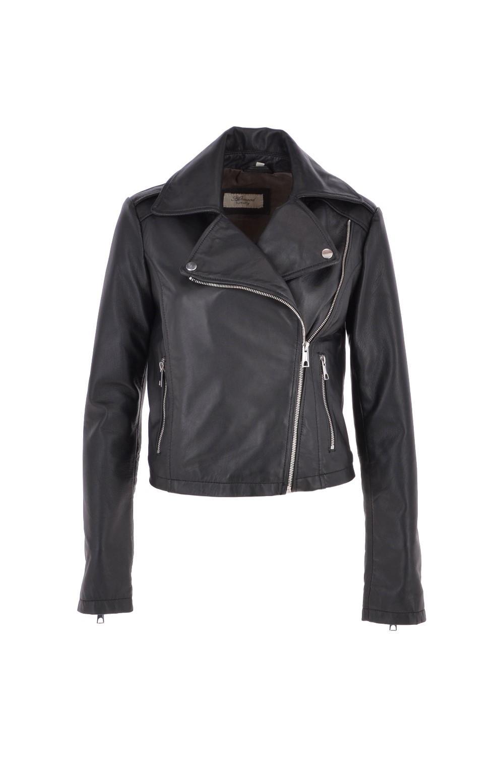 Black Ashwood Leather Black 'Brooklyn' Short Leather Biker Jacket, Image 2 of 5