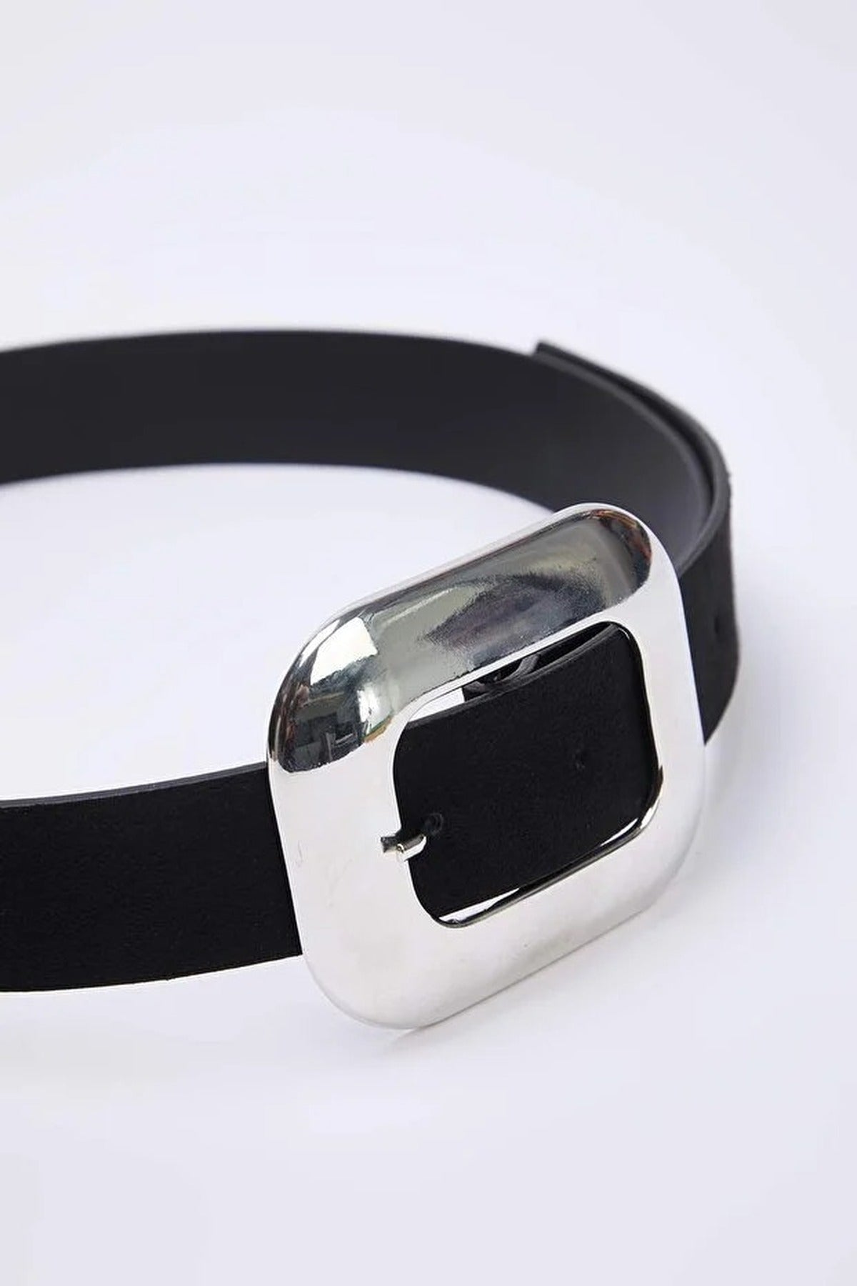 Black Square Buckle Detail Women’s Belt, Image 2 of 3