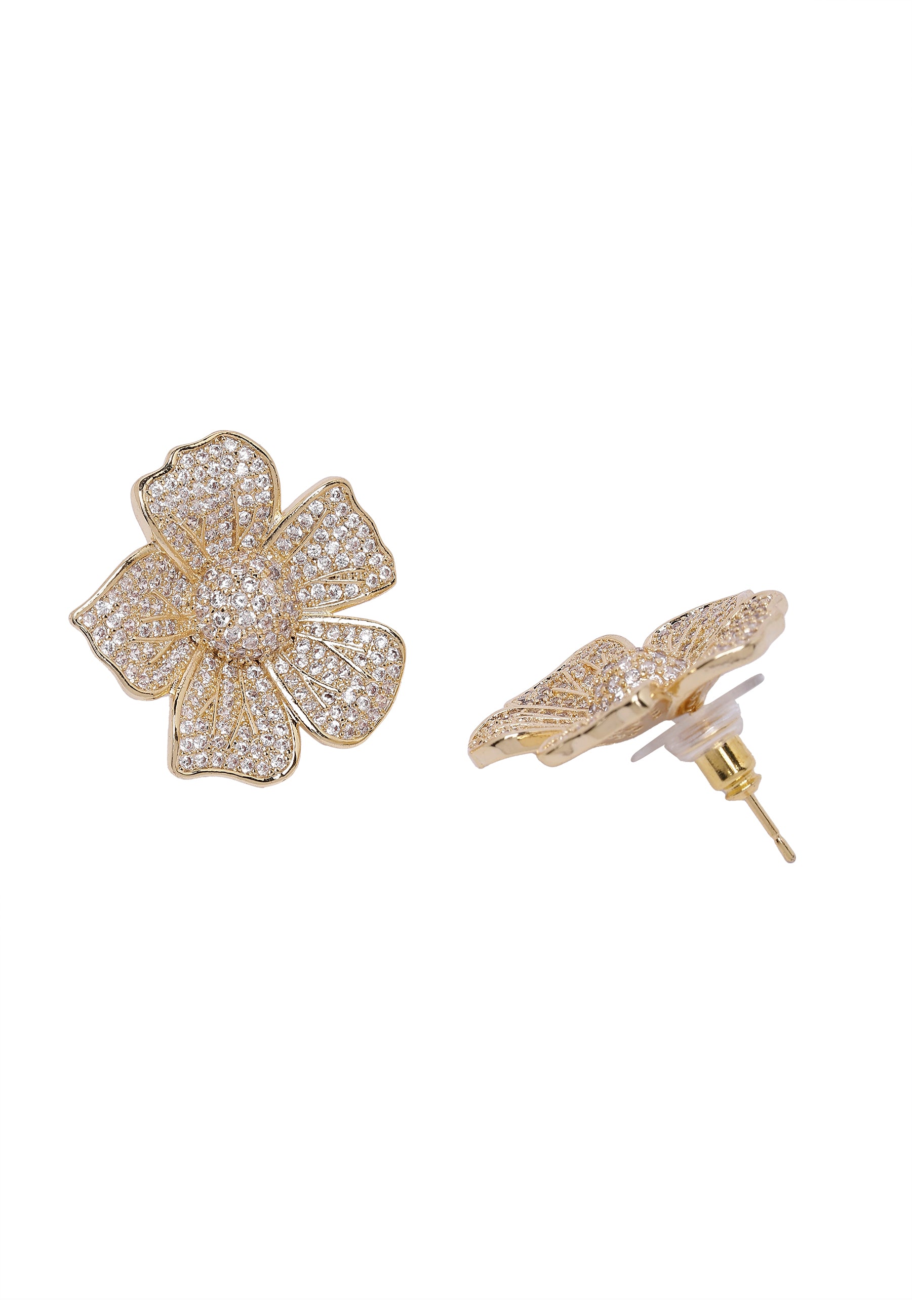 Metallic Radiant Floral Stud Earrings