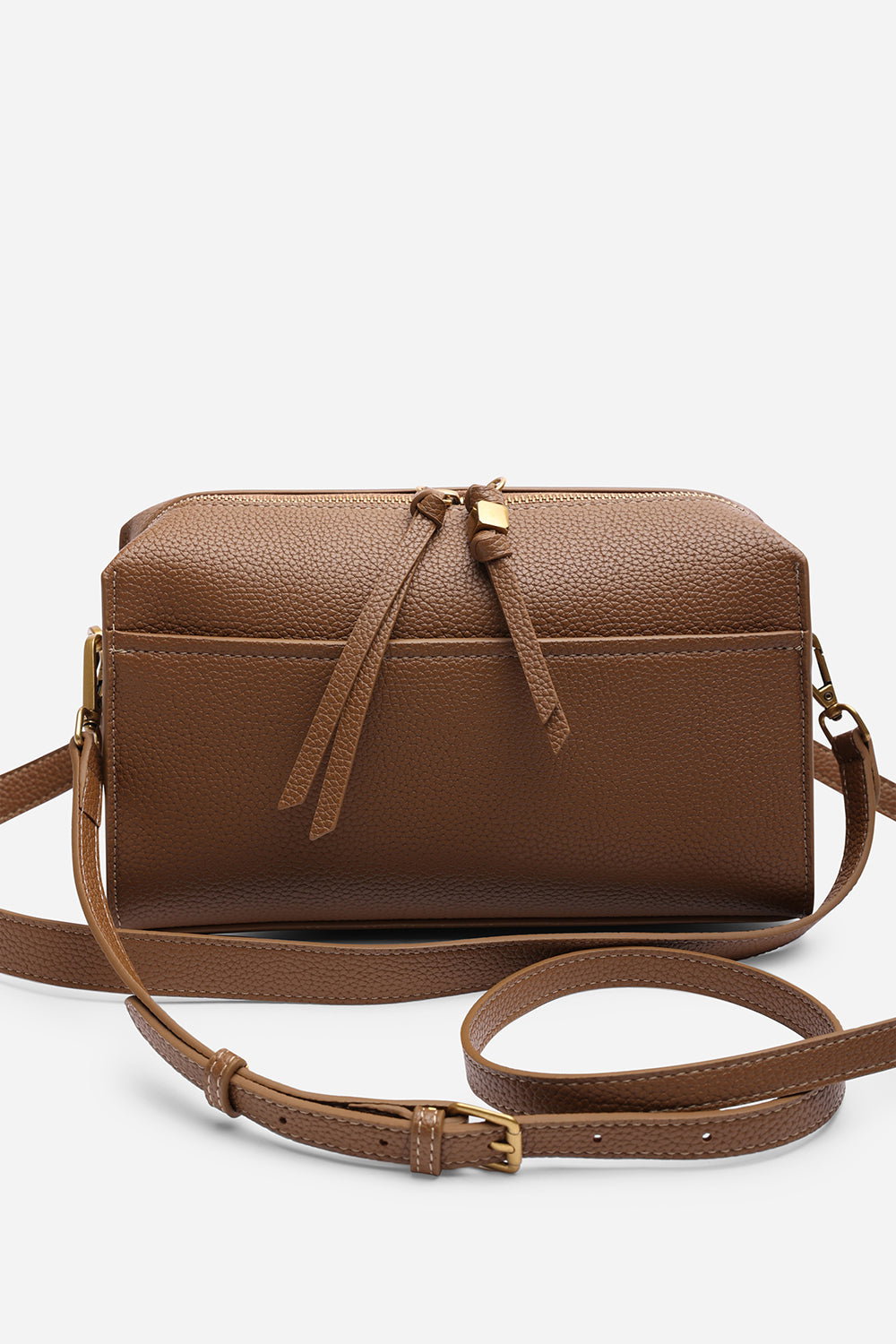 Dark Brown Where's That From Dark Brown 'Dune' Faux Leather Structured Mini Shoulder Bag, Image 5 of 7