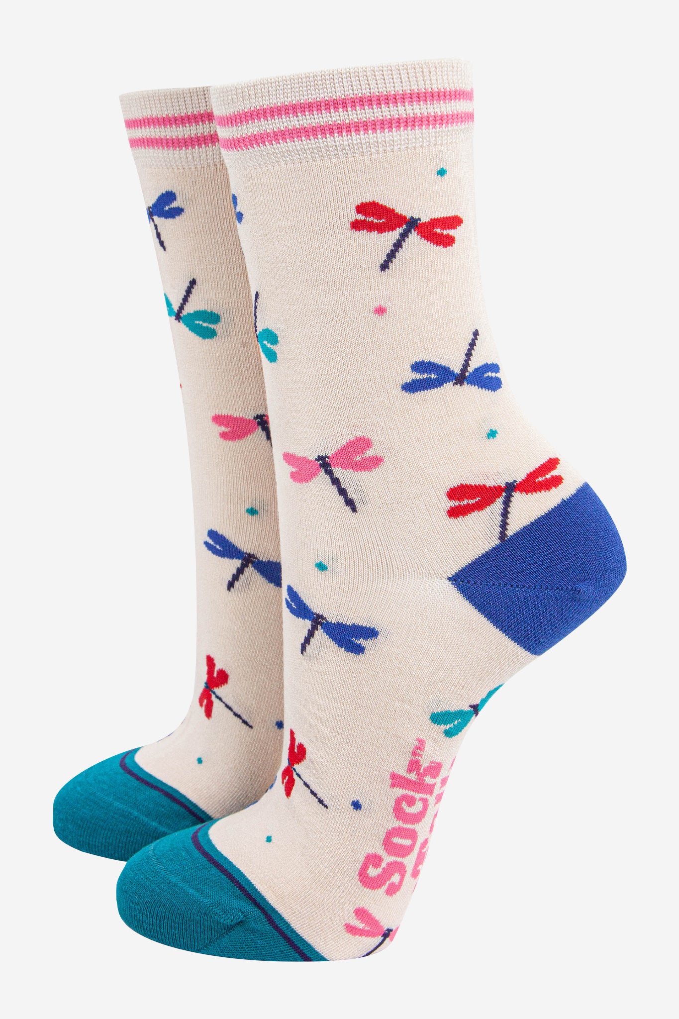 Blue Dragonfly Bamboo Ankle Socks