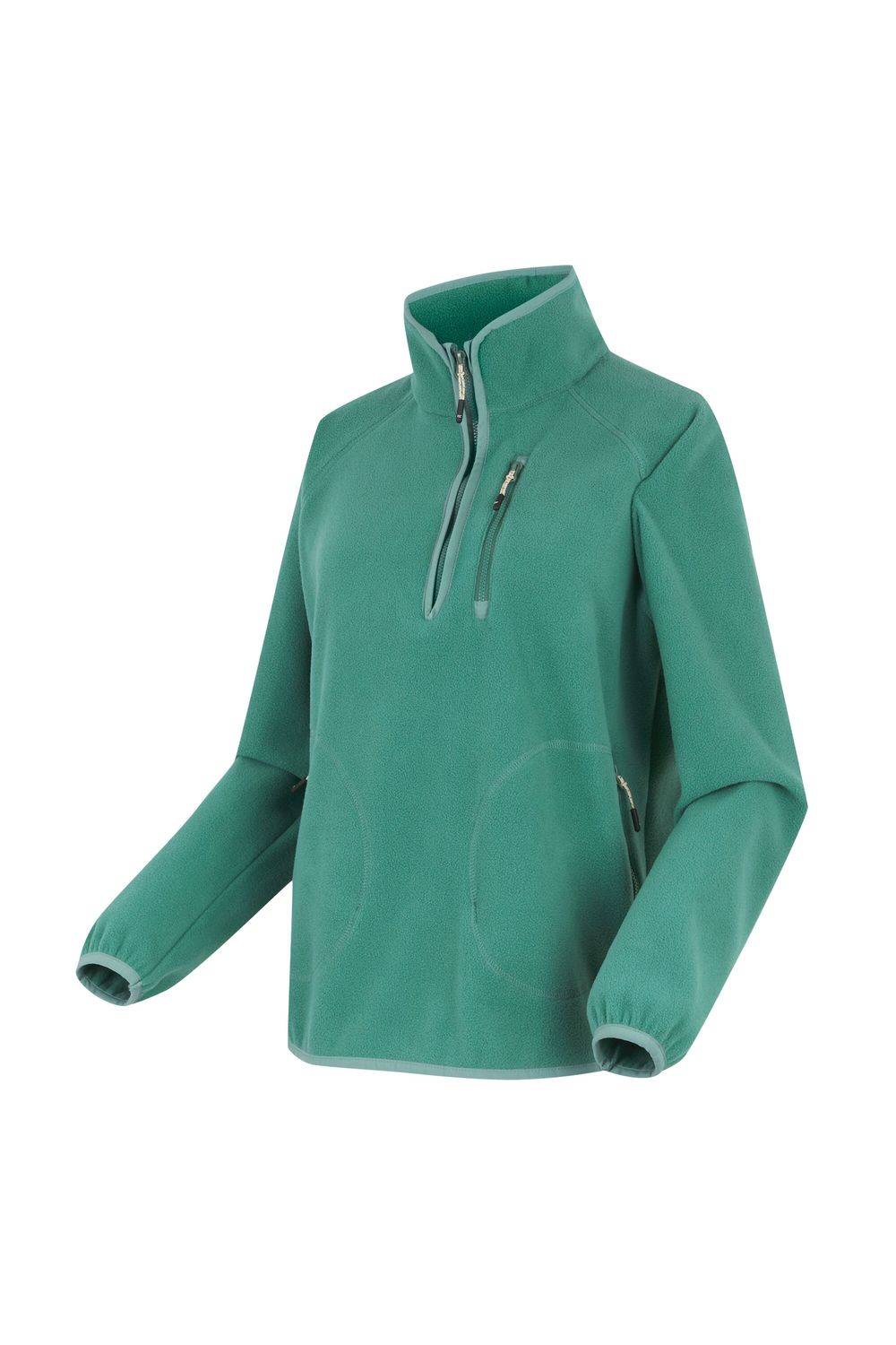 Dark Green Frankie Quarter Zip Fleece Top, Image 4 of 5