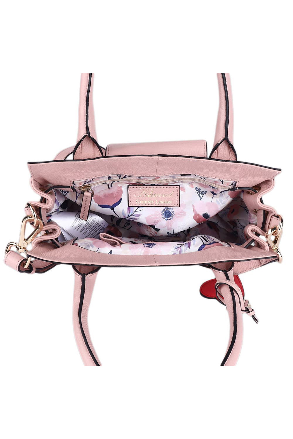 Light Pink 'Vera' Real Leather Tote Bag, Image 5 of 5