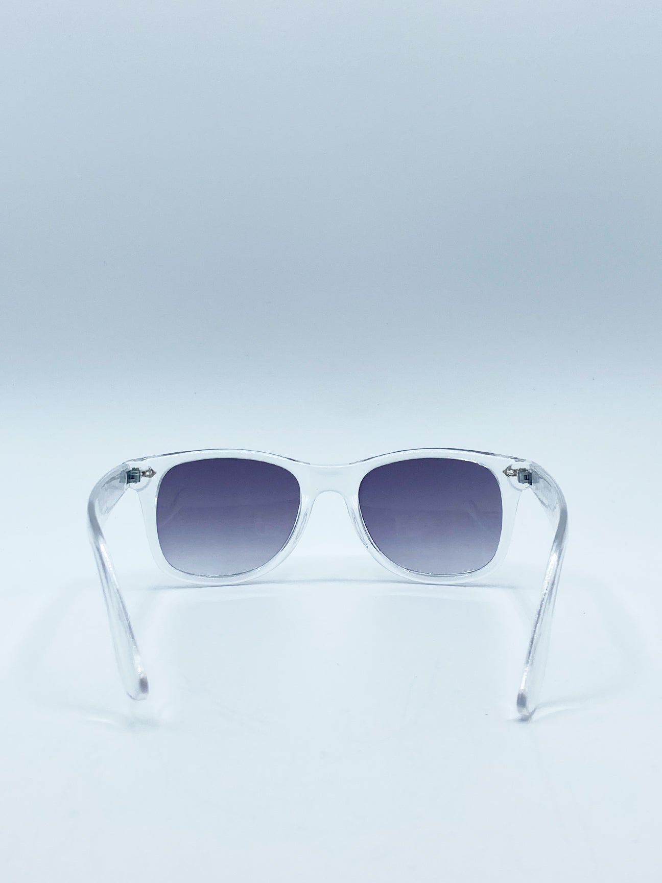 Grey Clear Wayfarer Sunglasses with Graded Grey Lenses, Image 4 of 4