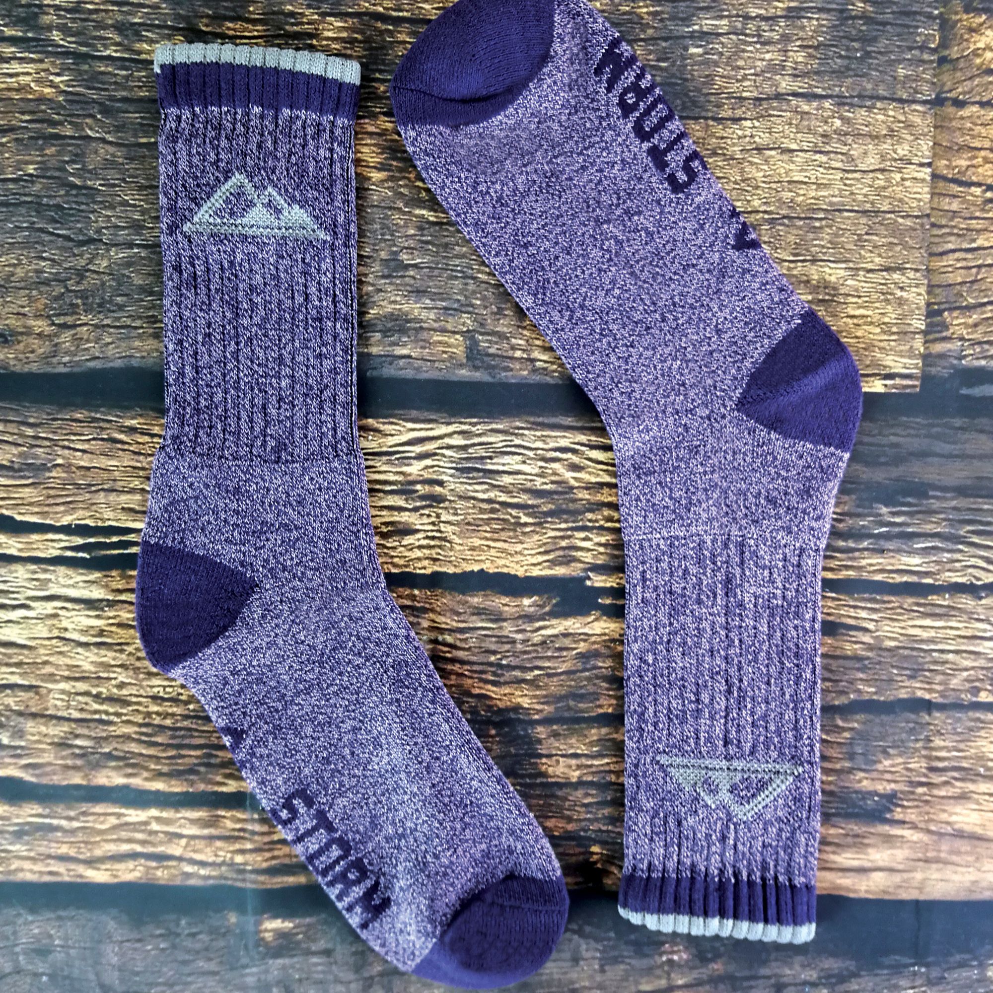 Purple 3 Pack Lightweight Cotton Hiking Socks, Image 3 of 5