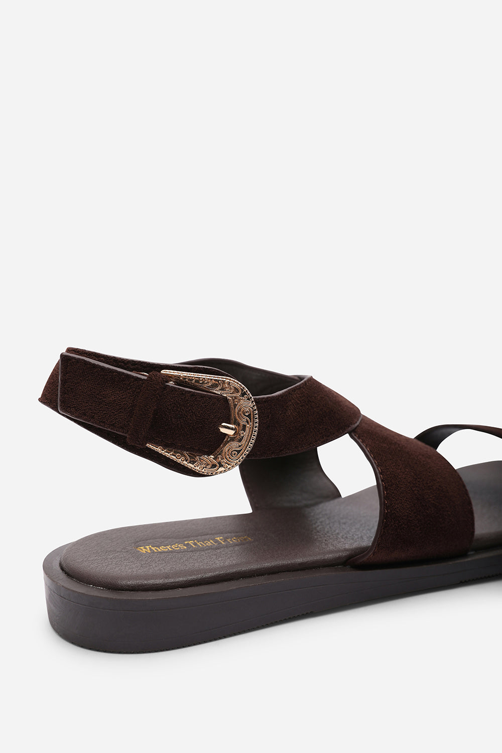 Dark Brown Where's That From Dark Brown Canopy Cross Over Strap Sandal, Image 6 of 7