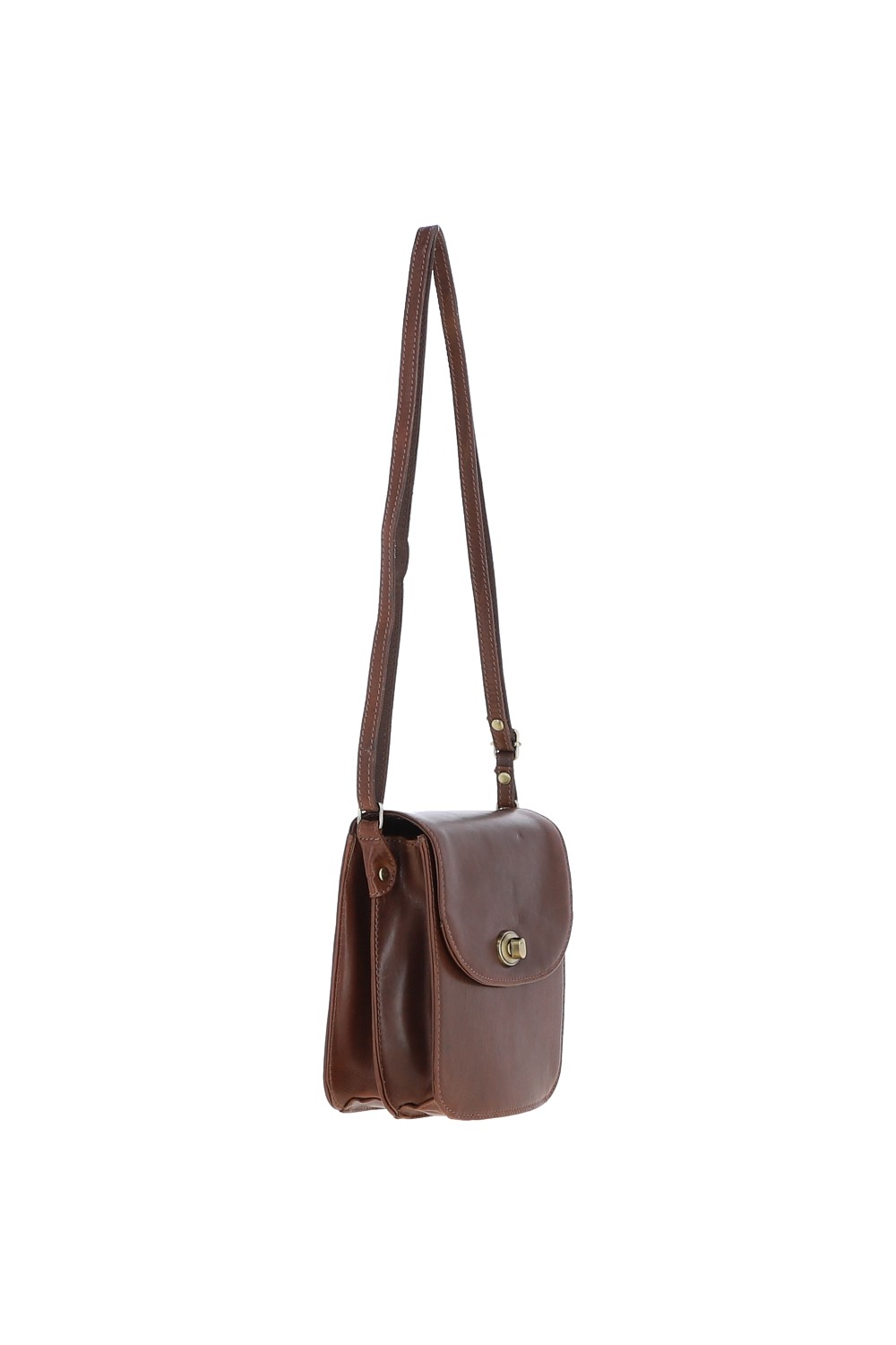 Brown Medium Real Leather Crossbody Bag, Image 5 of 5