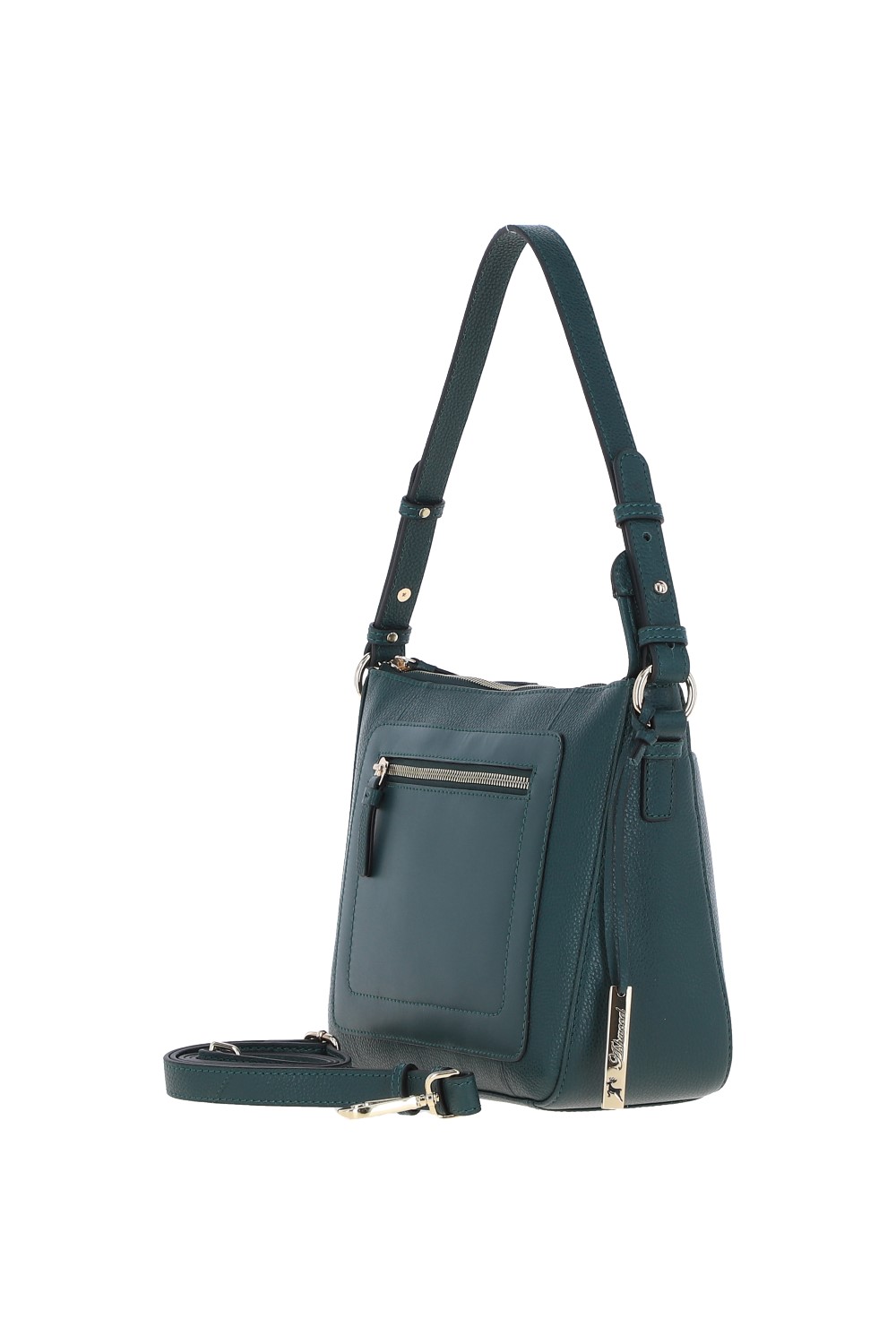 Green Real Leather Shoulder Bag, Image 3 of 5