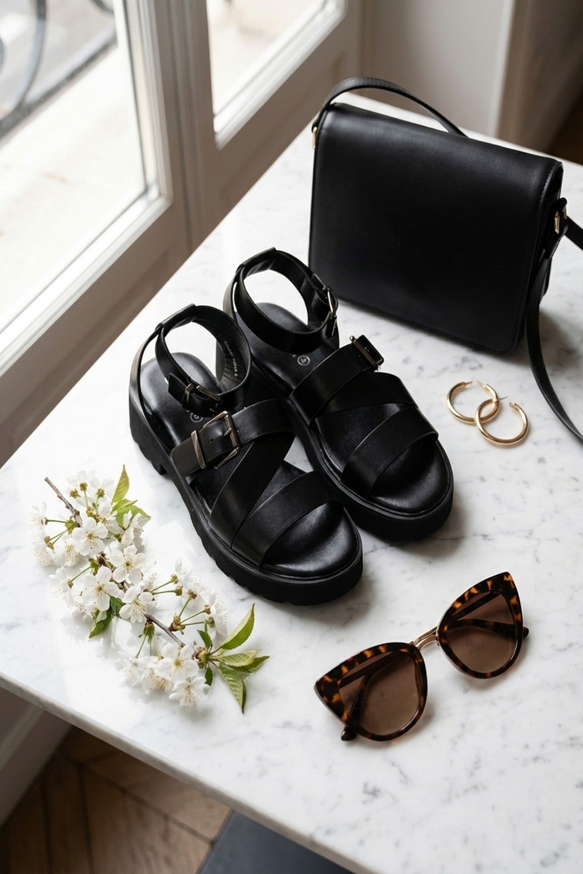 Lily Womens Chunky Platform Buckle Sandals, Image 4 of 8